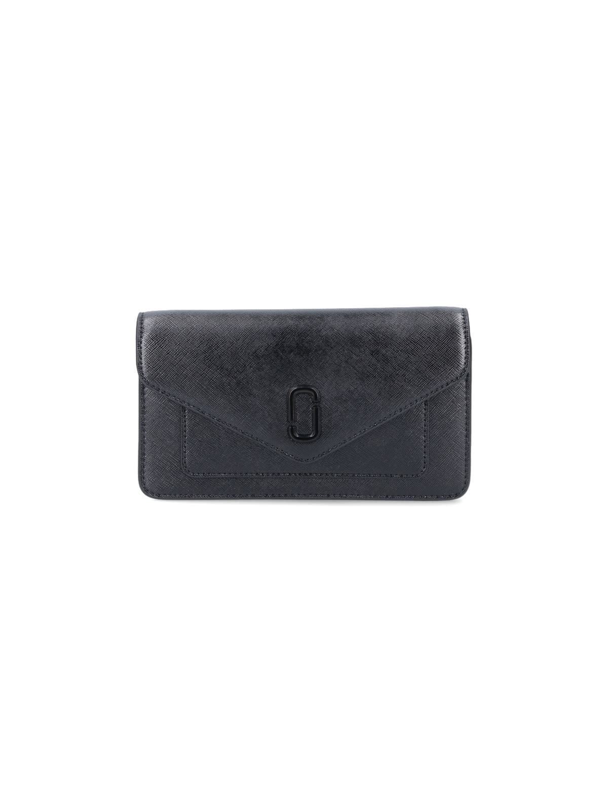 Shop Marc Jacobs The Longshot Shoulder Strap Wallet In Black