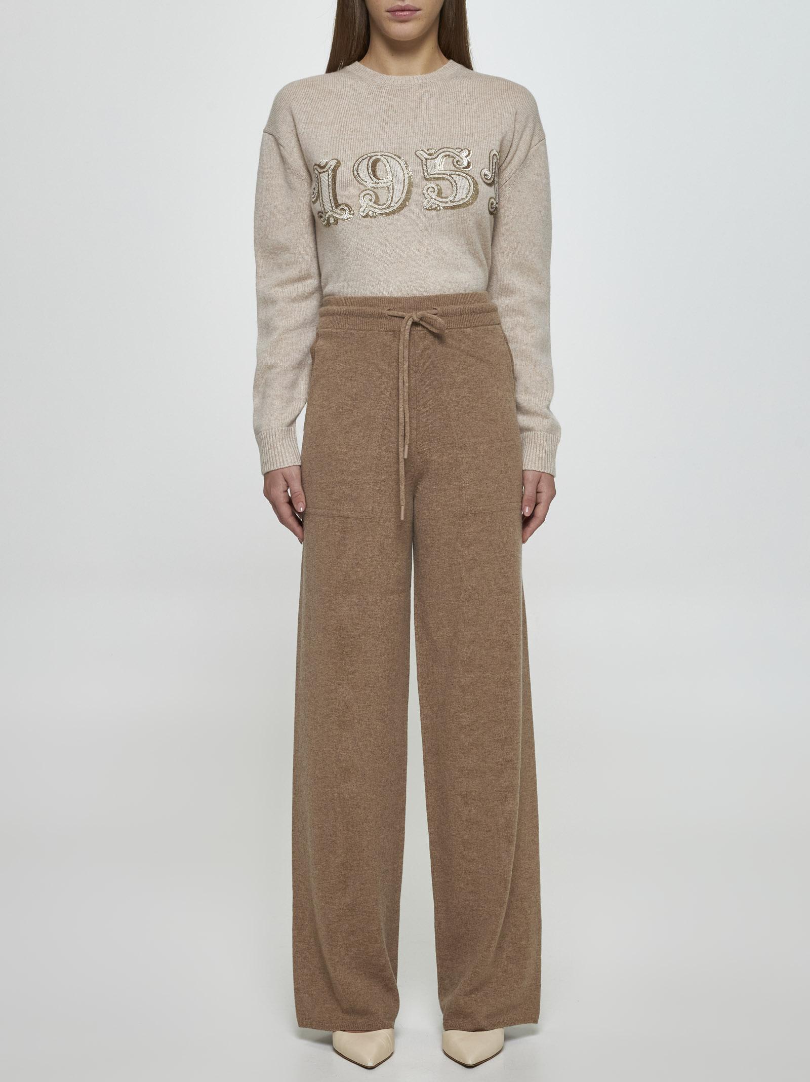 Shop Max Mara Rino Wool And Cashmere Trousers In Brown