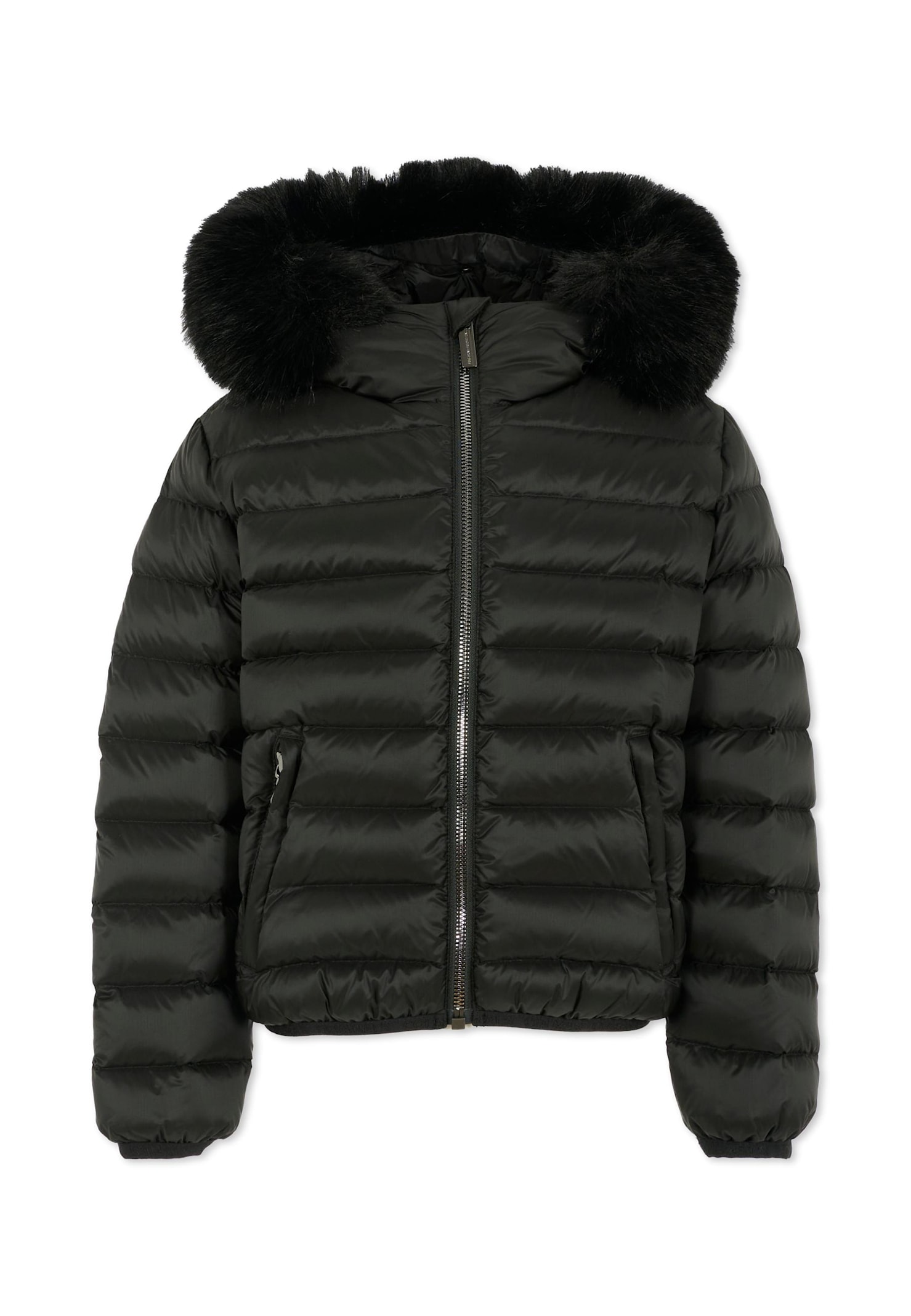 Colmar Black Down Jacket For Girl With Logo In Black
