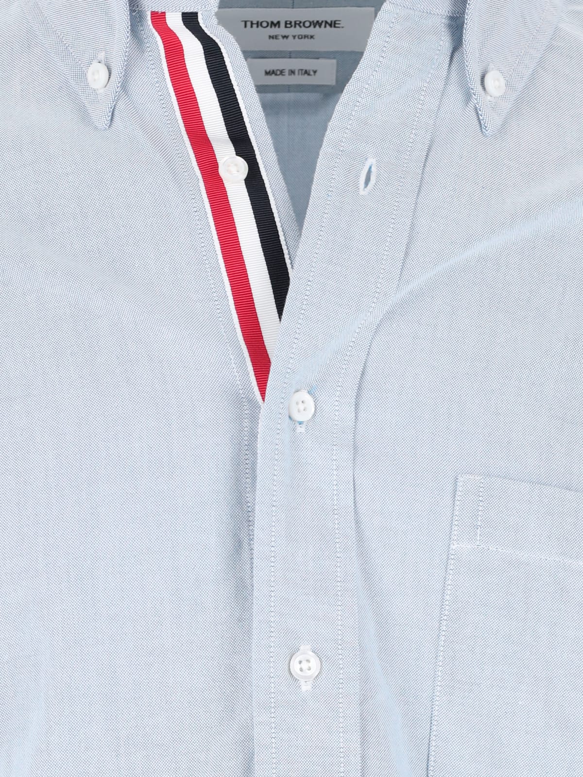 Shop Thom Browne Logo Shirt In Light Blue