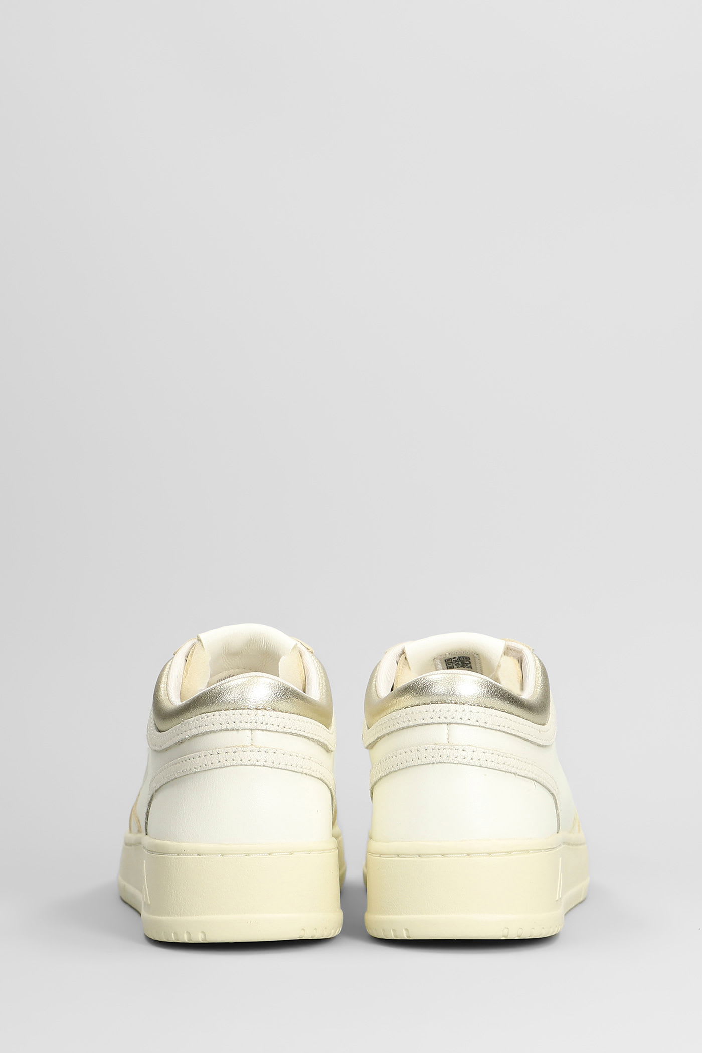 Autry Med-way Mid Silver Marsh Sneakers In White