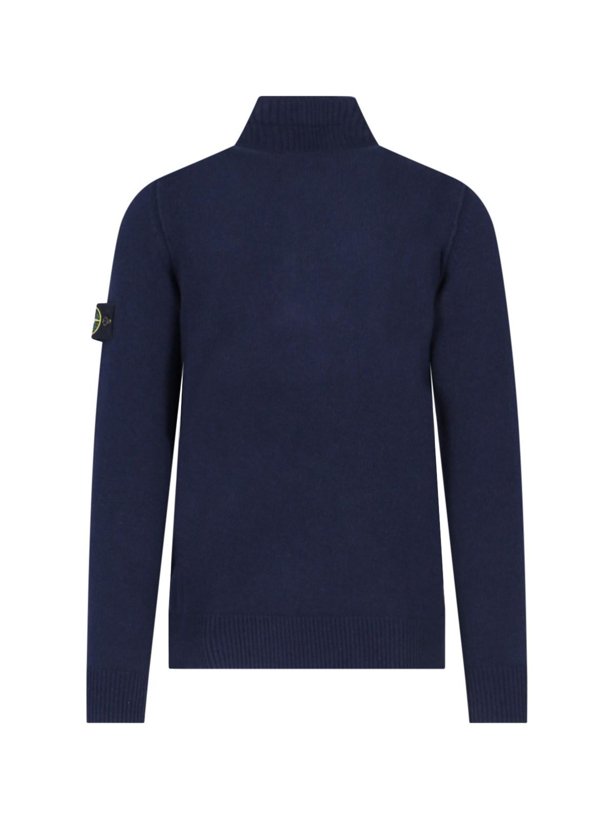 Shop Stone Island Logo Turtleneck Cardigan