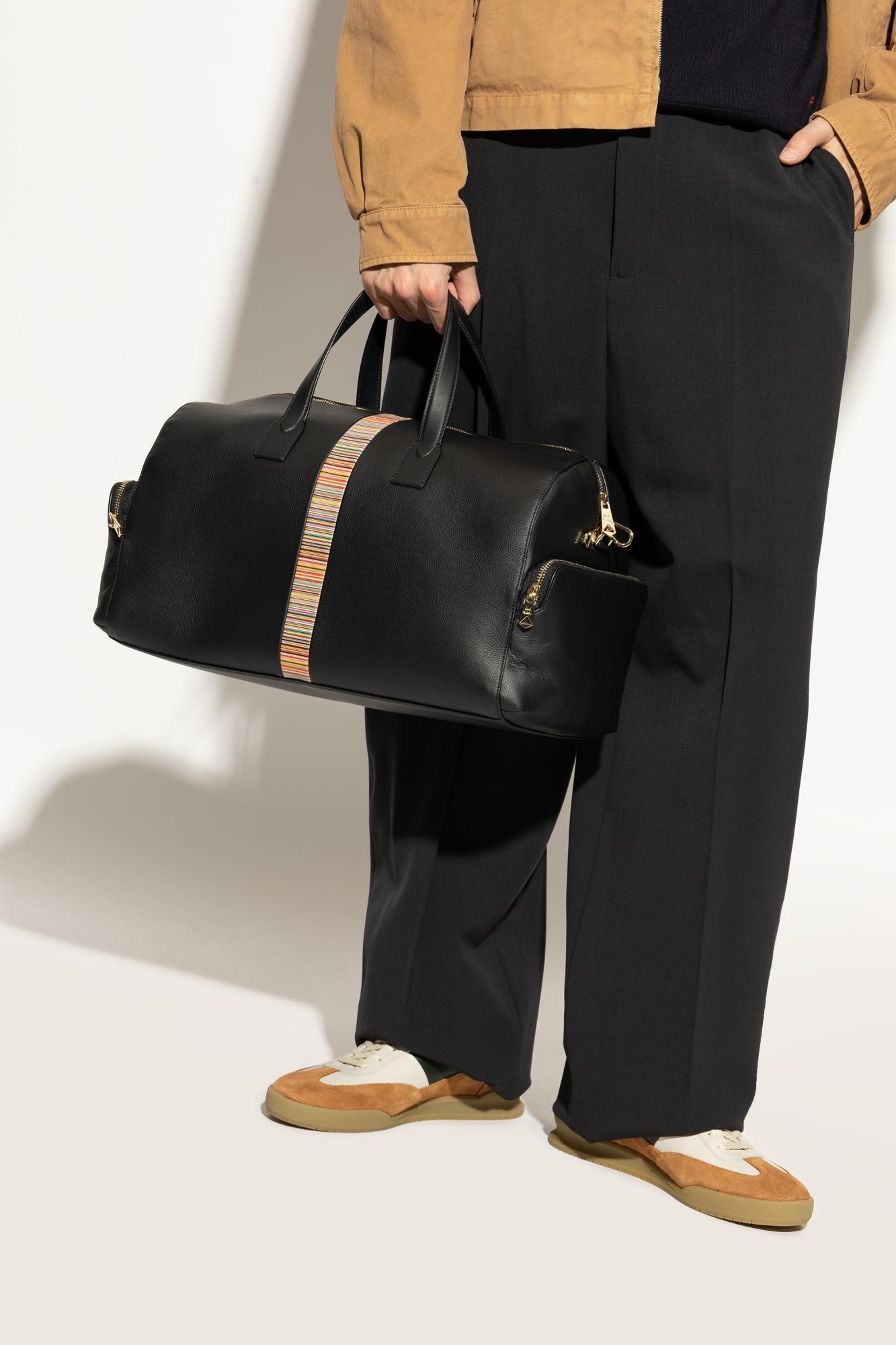 Paul Smith Black Signature Stripe Duffle Bag In Black