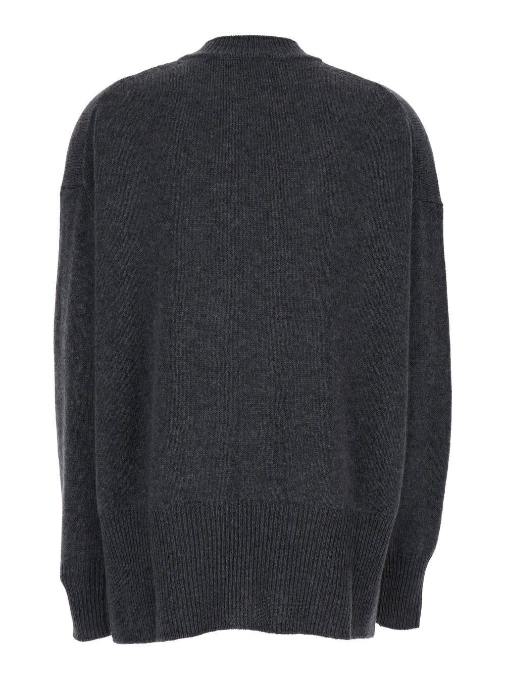 Shop Jil Sander Grey Ribbed Pullover In Cashmere Woman