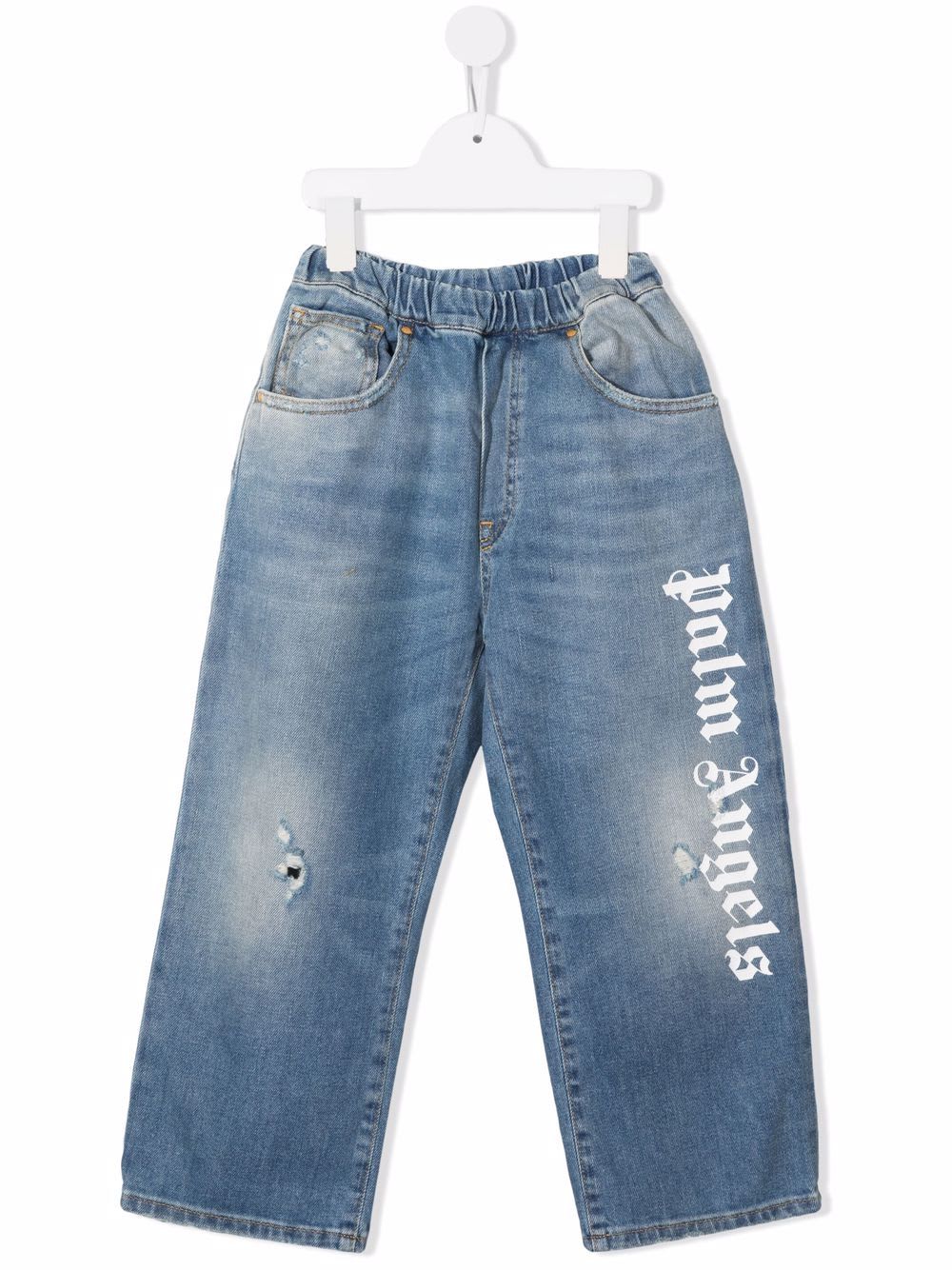 Palm Angels Kids Baggy Fit Jeans With Logo