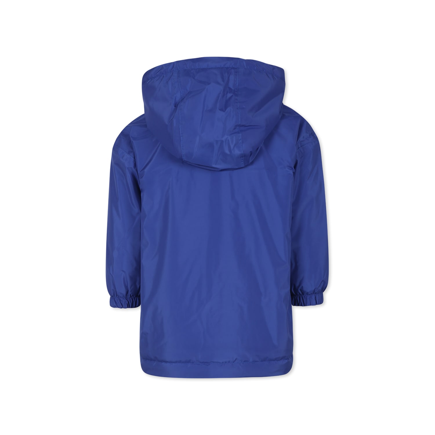 Petit Bateau Light Blue Windbreaker For Boy With Logo In Light Blue