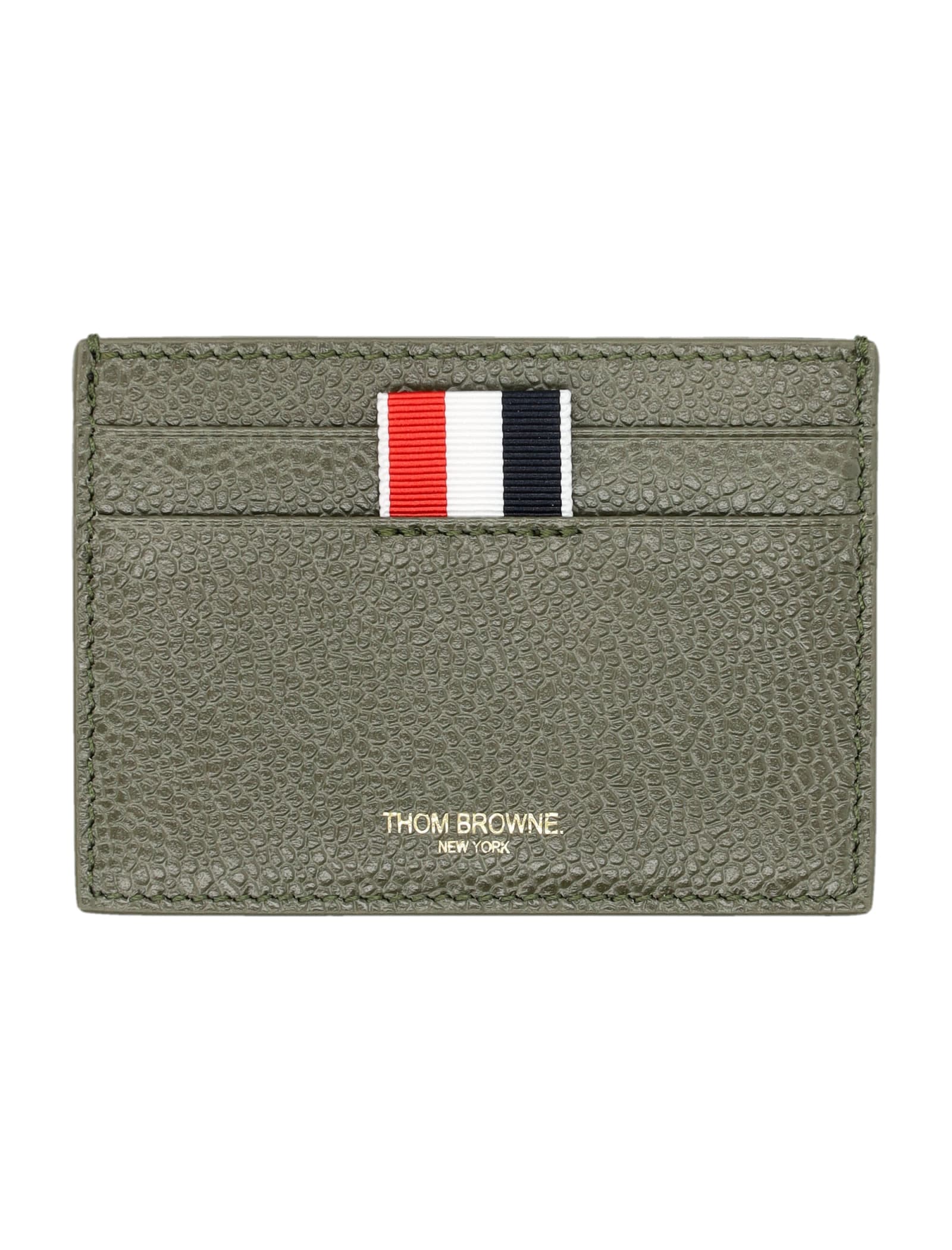 Shop Thom Browne Single Card Holder In Dk Green