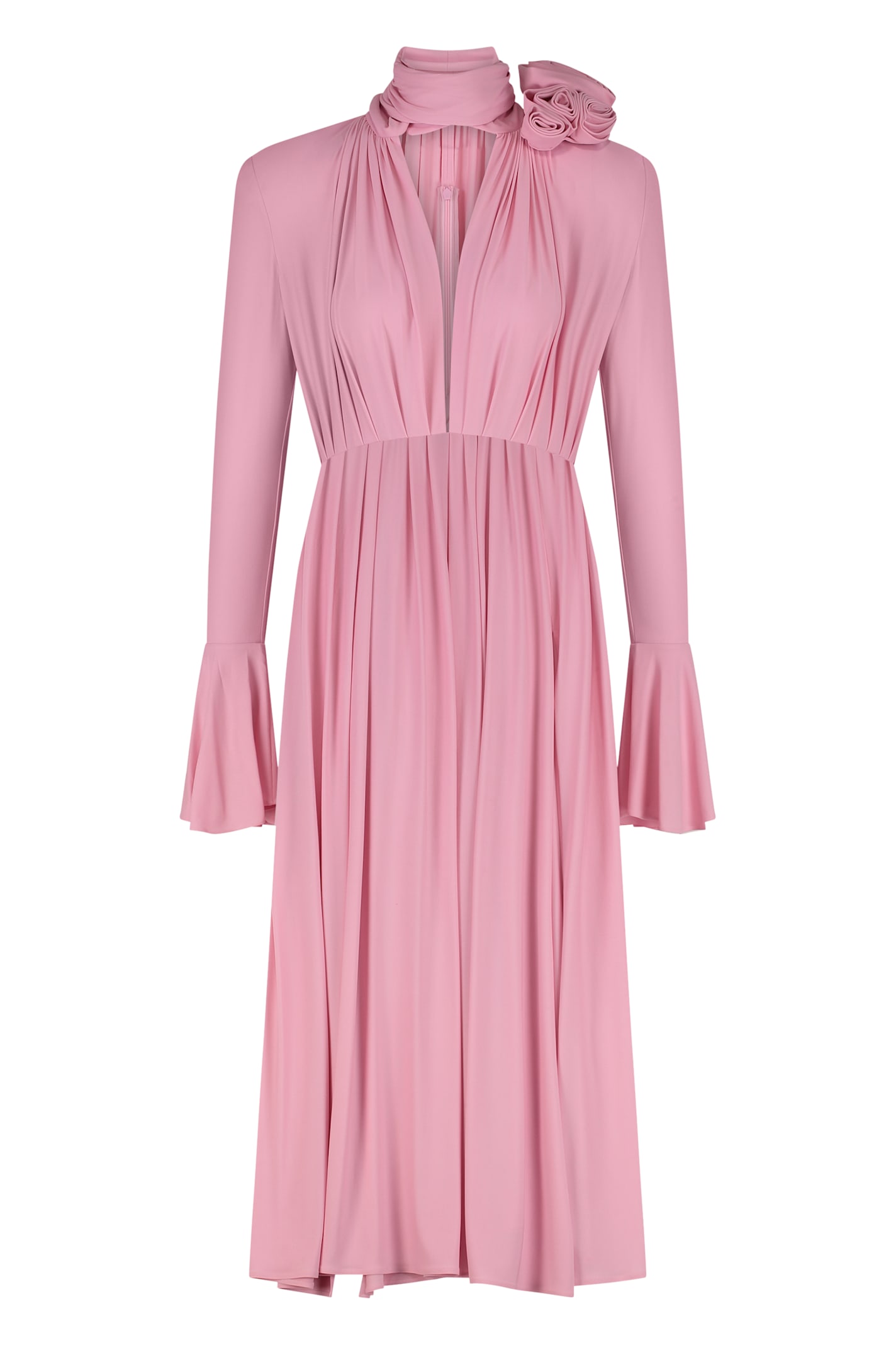 Pleated Midi-dress With Flower Applique - Magda Butrym - Modalova