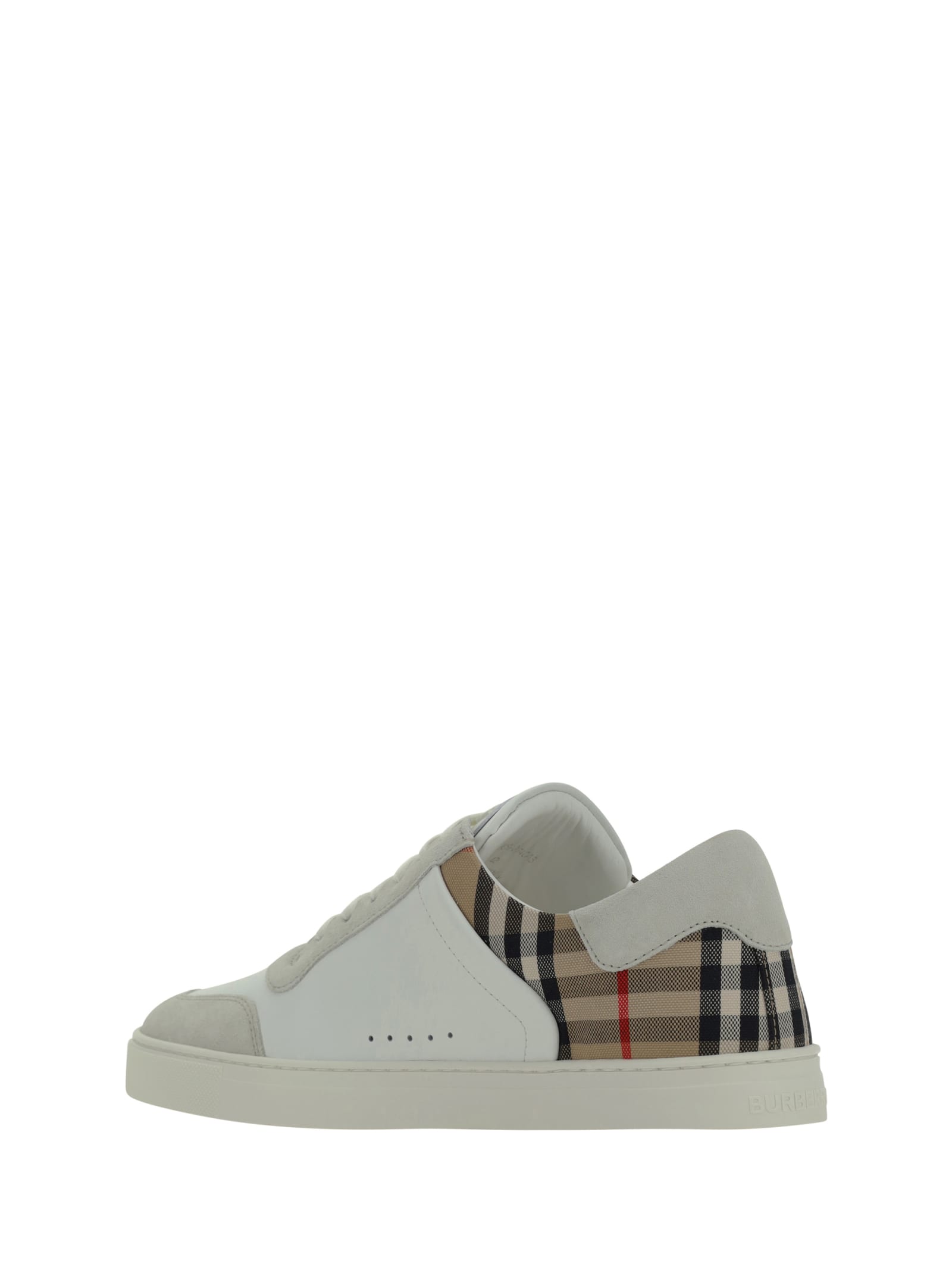 Shop Burberry Stevie Sneakers In White