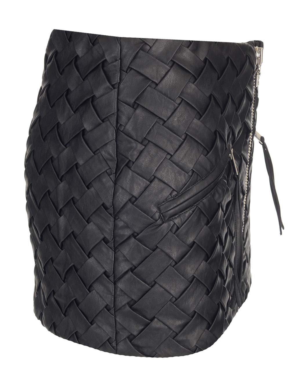 Shop Rotate Birger Christensen Black Woven Miniskirt