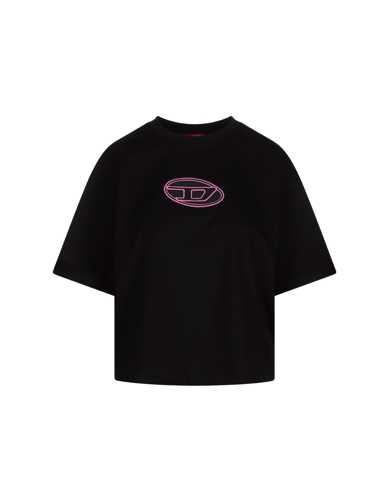 Diesel Black T-buxt-crop-od T-shirt In Black