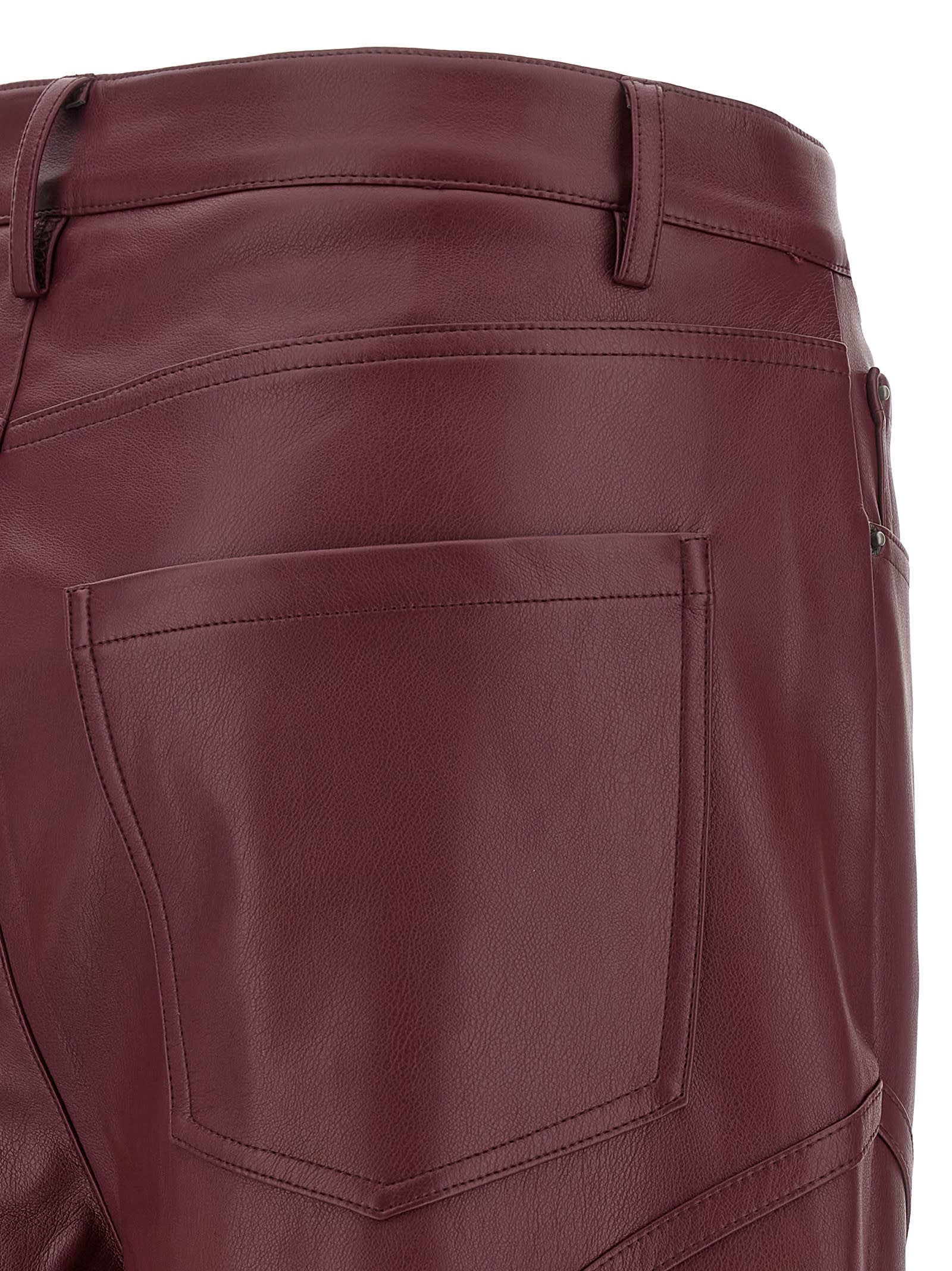 Rotate Birger Christensen Mid Waisted Piping Pants In Burgundy