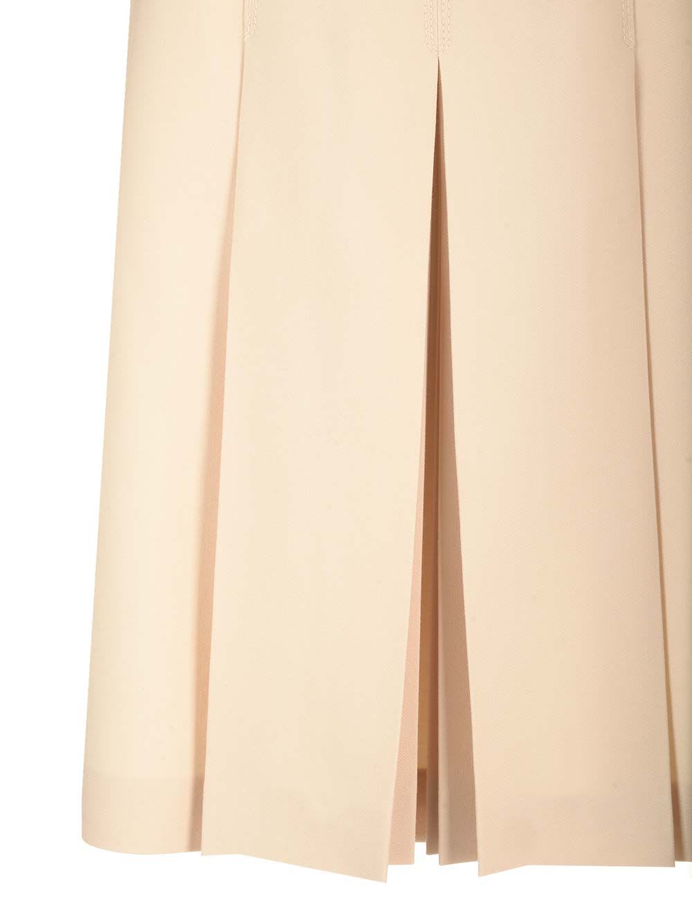 Shop Valentino Dry Wool Skirt In White