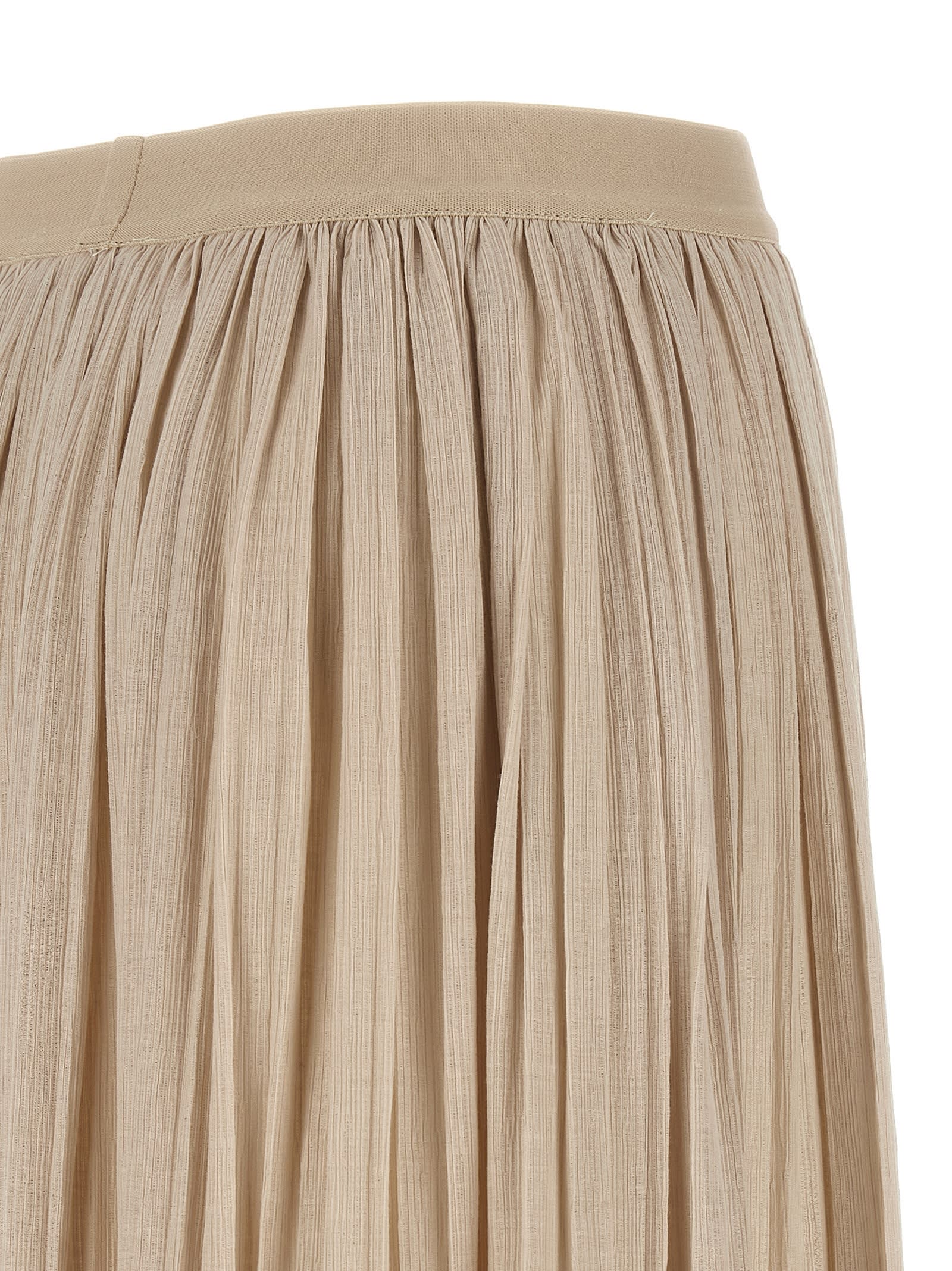 Weekend Max Mara Elastic-waistband Pleated Maxi Skirt In Brown
