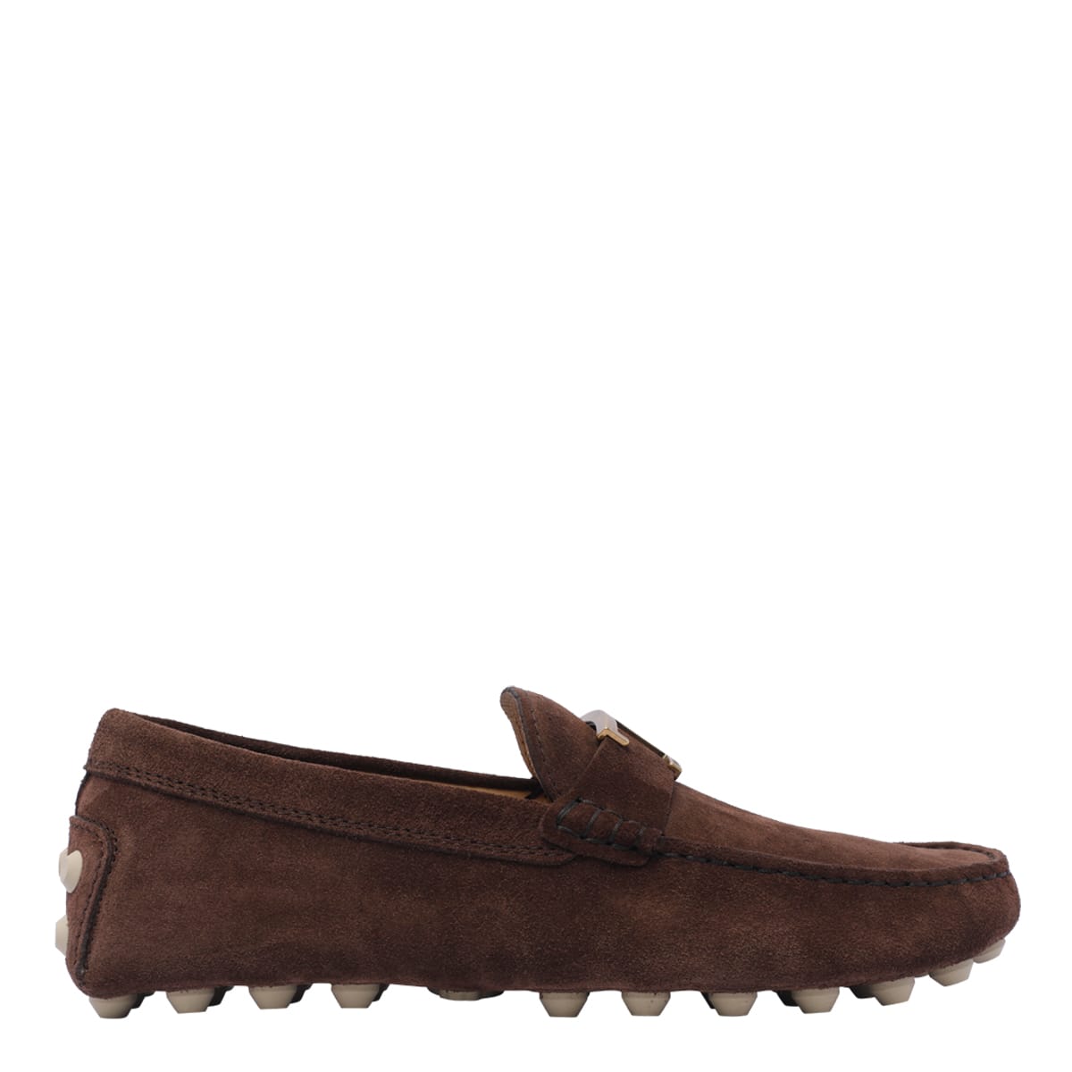 Shop Tod's Suede Gommino Bubble T Timeless Loafers In Brown