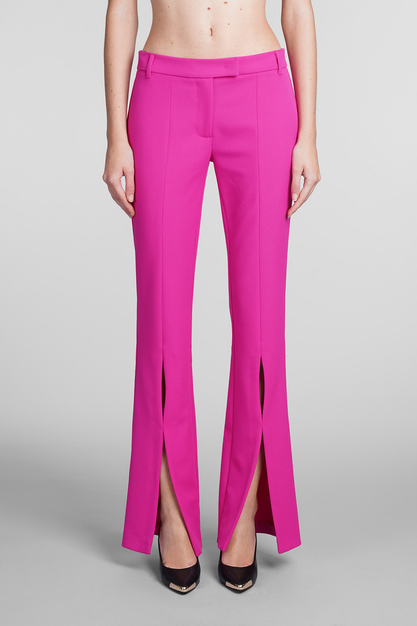 VERSACE JEANS COUTURE PANTS IN ROSE-PINK POLYESTER