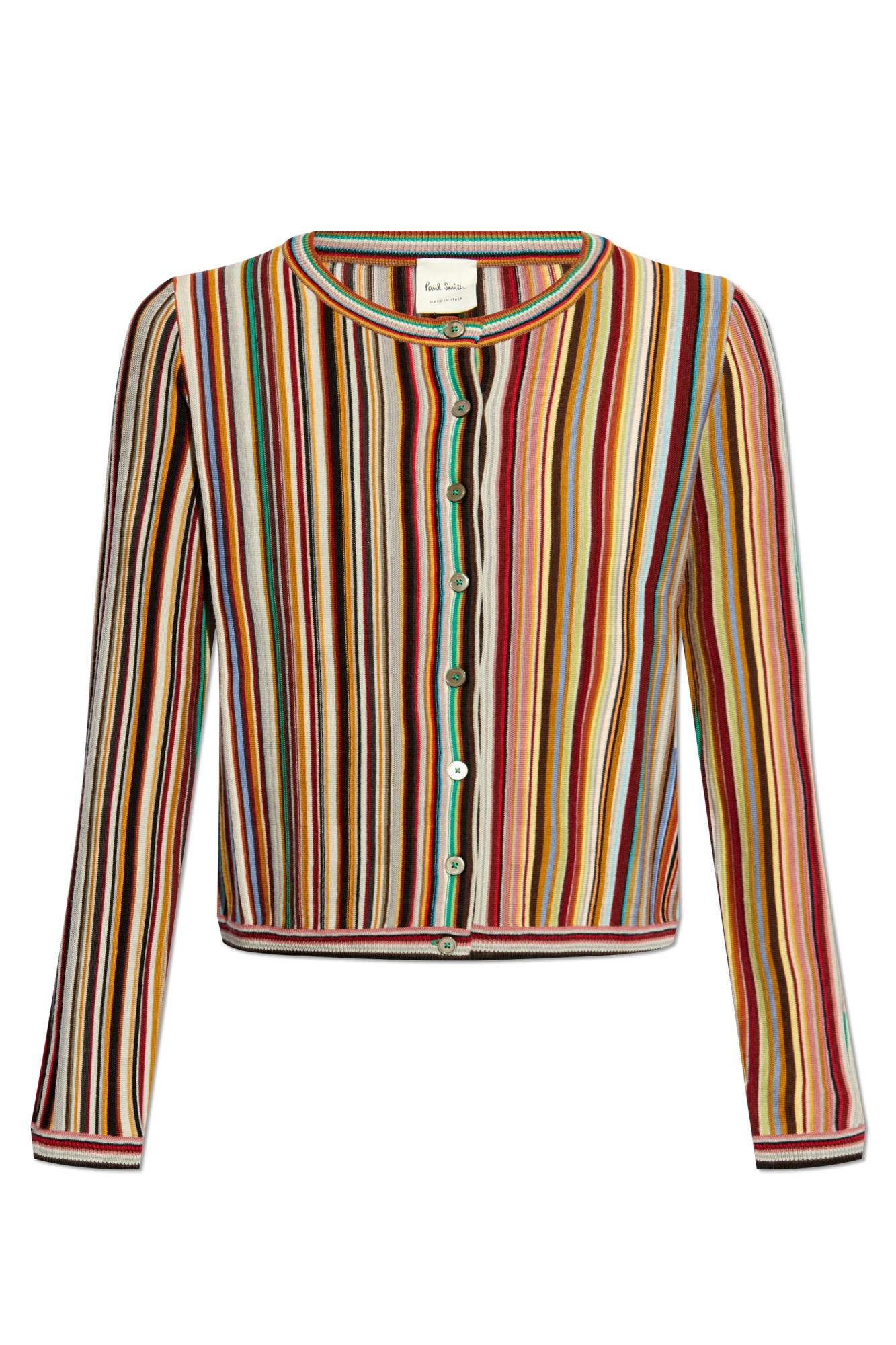 Shop Paul Smith Wool Cardigan In Multicolour