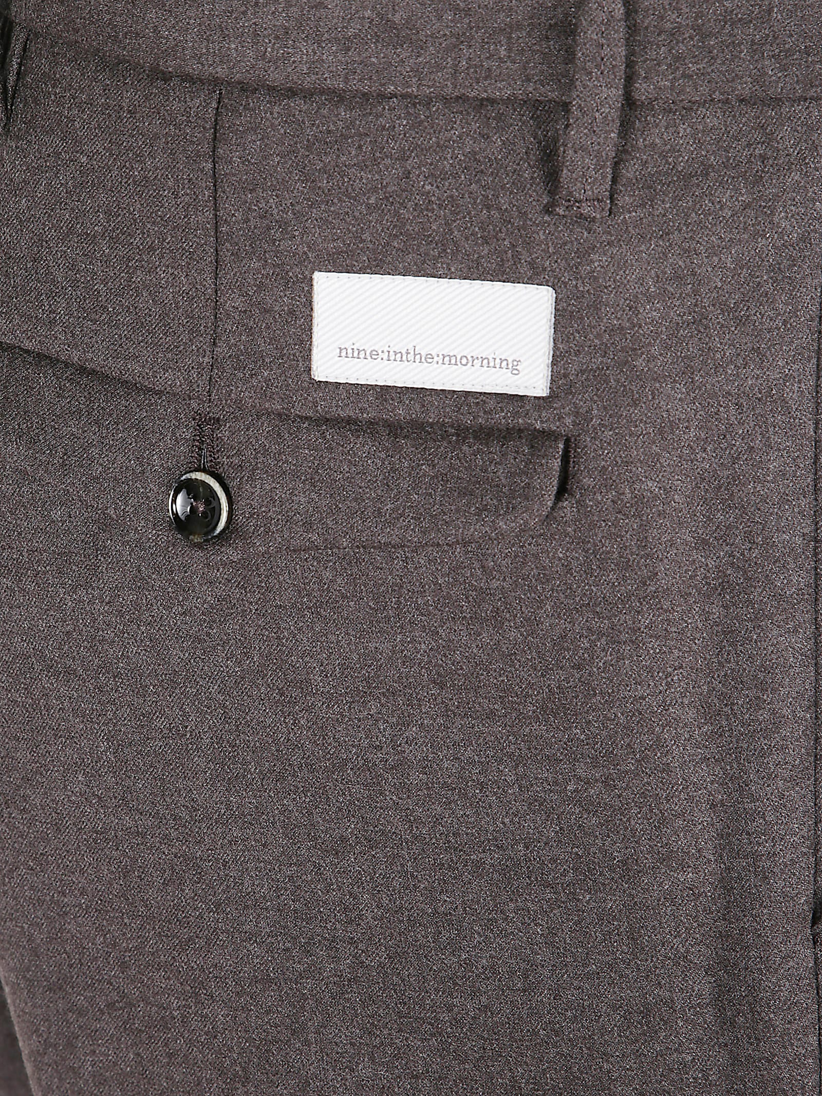 Nine In The Morning Buttoned Straight-leg Trousers In Gray