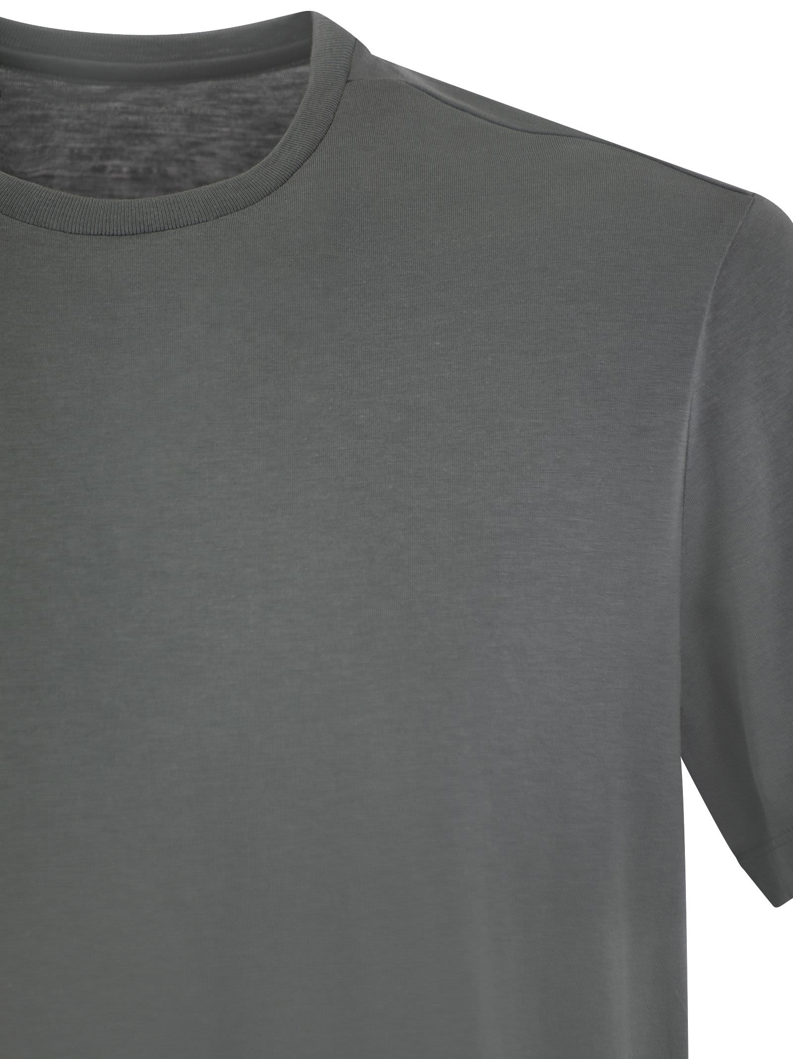 Shop Majestic Short-sleeved T-shirt In Lyocell And Cotton In Grigio