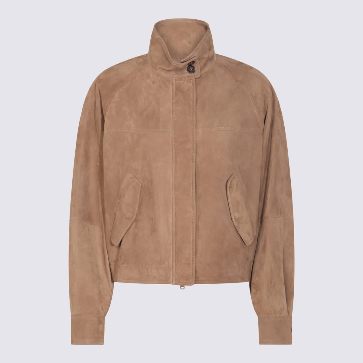 Brunello Cucinelli Brown Leather Jacket