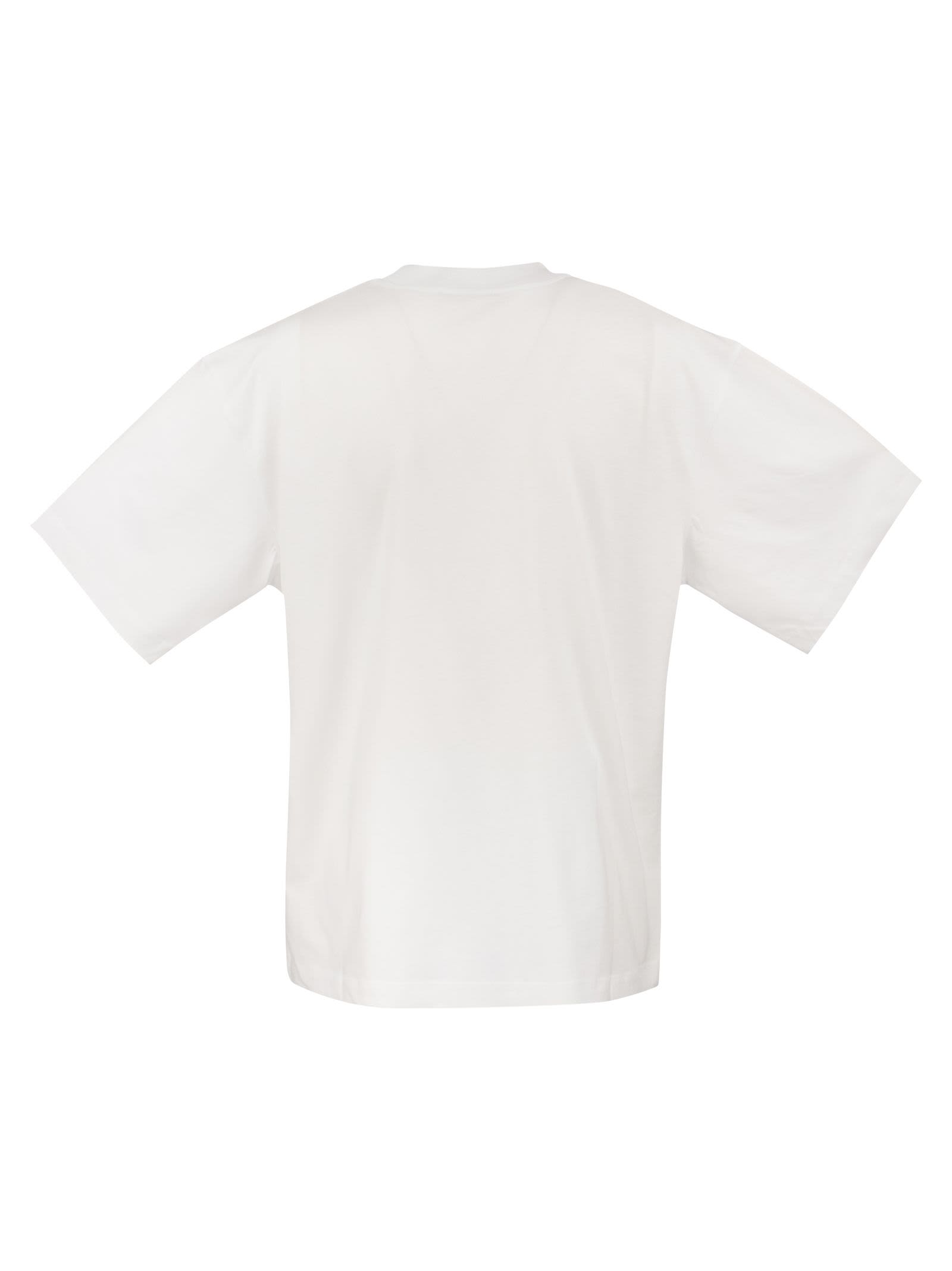 Marni Women Logo Short-sleeved Cotton T-shirt In White
