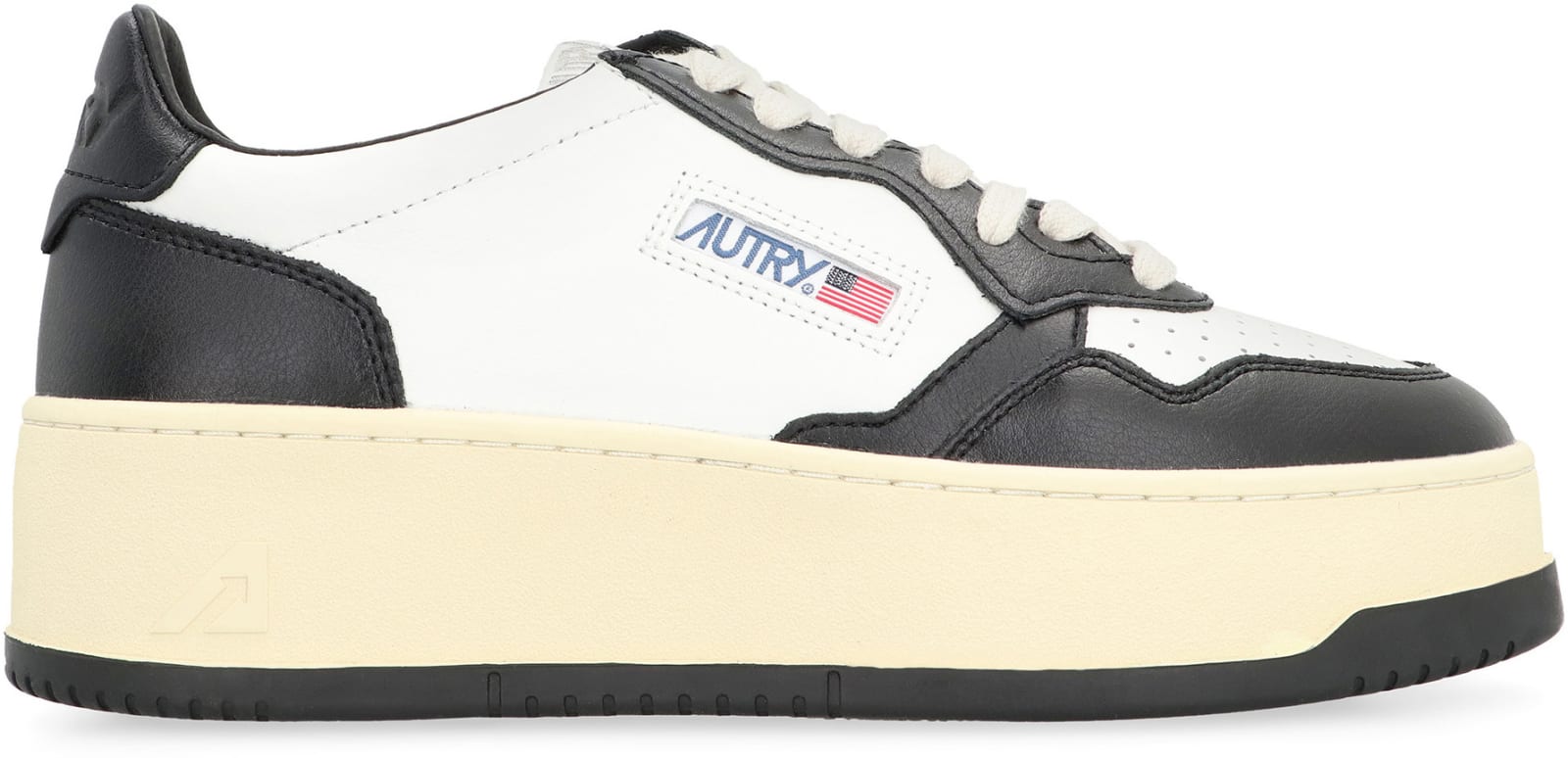 Shop Autry Medalist Leather Platform Sneakers In White