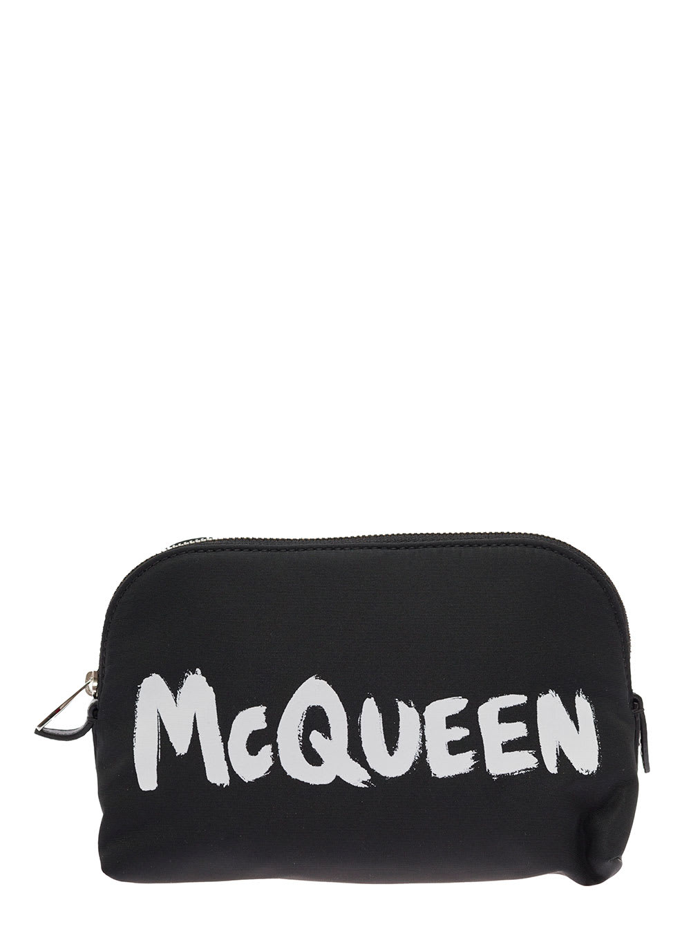 Alexander Mcqueen Woman Black Nylon Clutch Bag With Logo