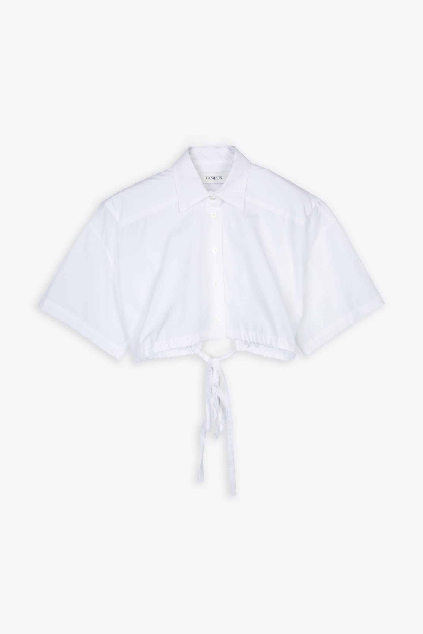 Crop Shirt Woman White poplin cropped shirt - Crop shirt