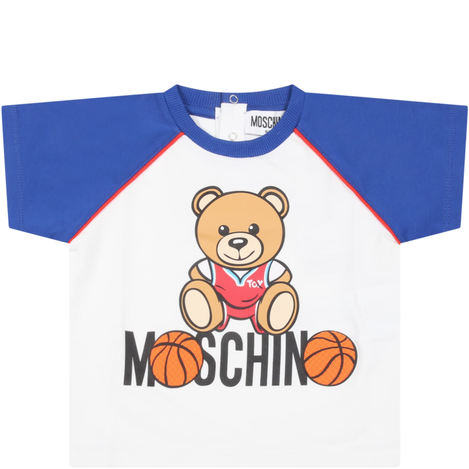 Moschino White T-shirt For Baby Boy With Teddy Bear