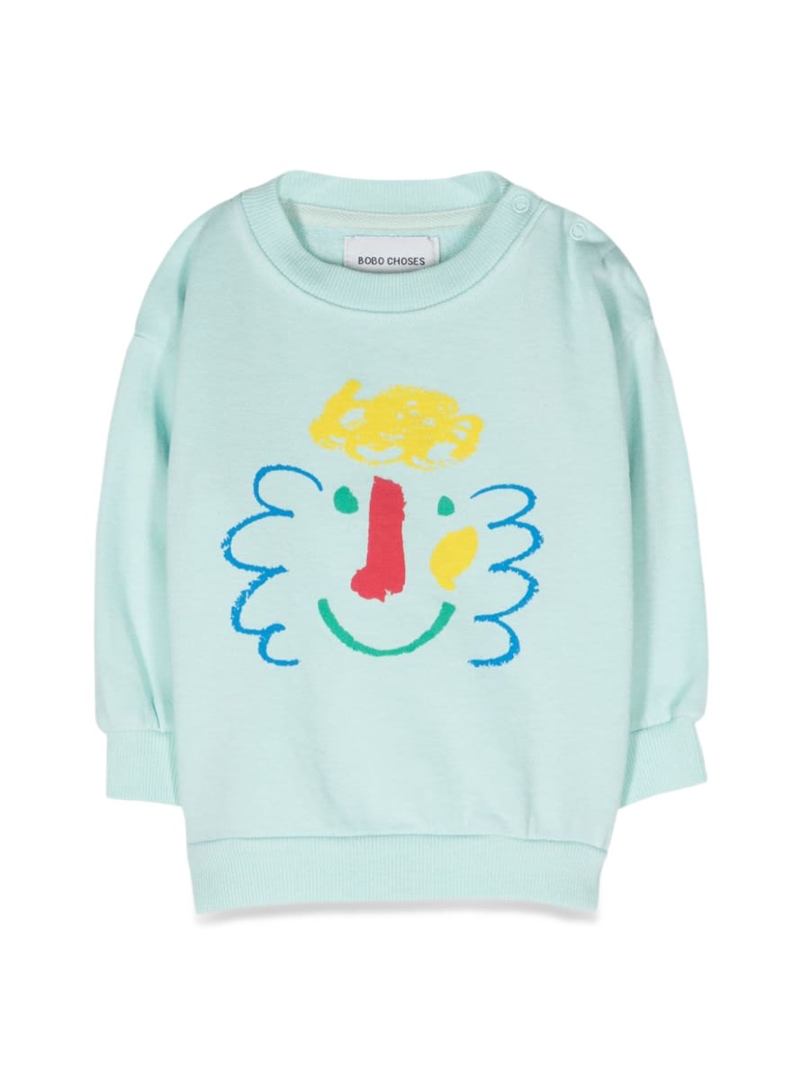 Shop Bobo Choses Baby Happy Mask Sweatshirt In Azure