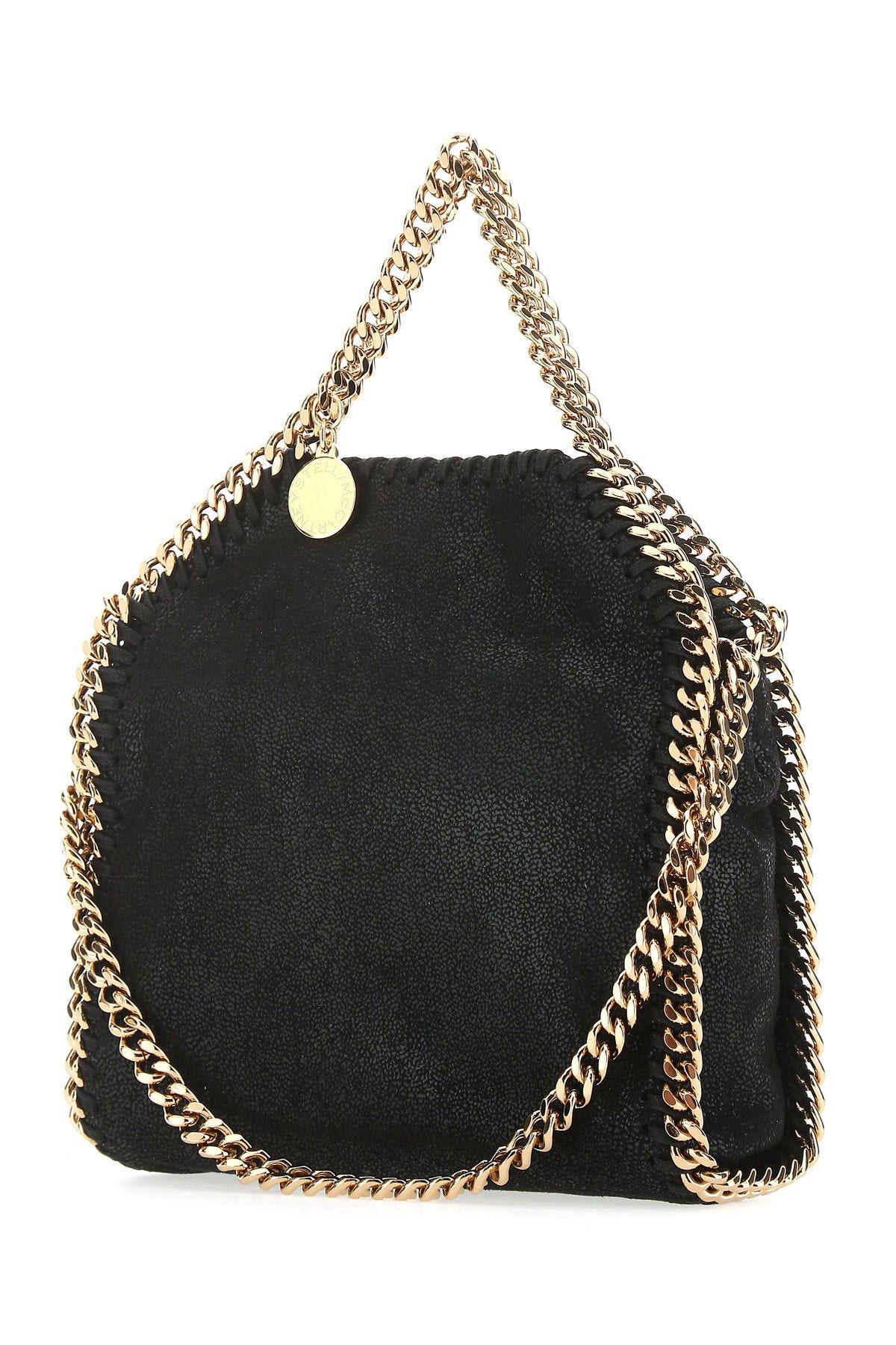 Stella Mccartney Black Shaggy Deer Micro Falabella Handbag In Black