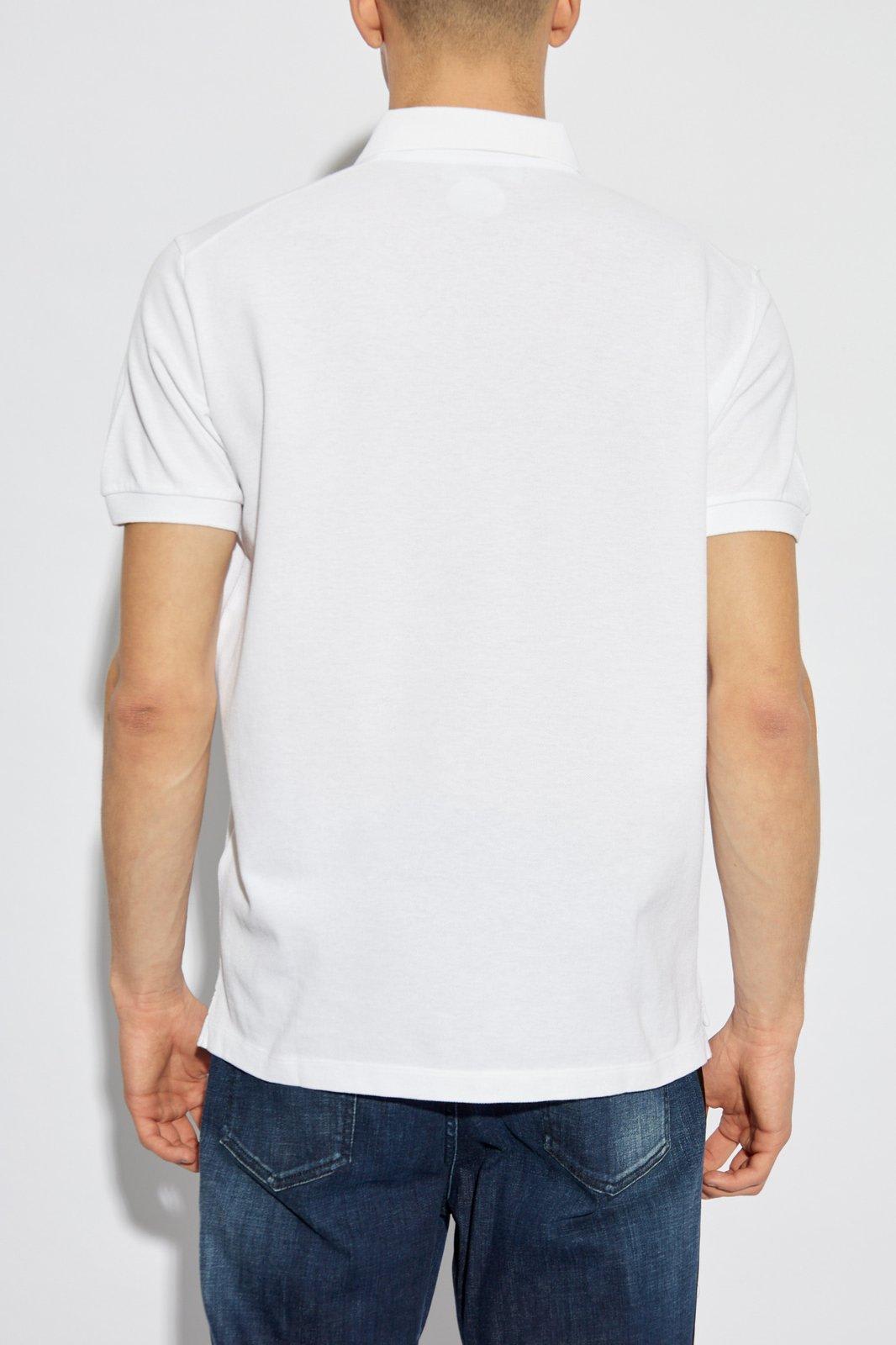 Shop Dsquared2 Logo Detailed Short-sleeved Polo Shirt In White + Black Print