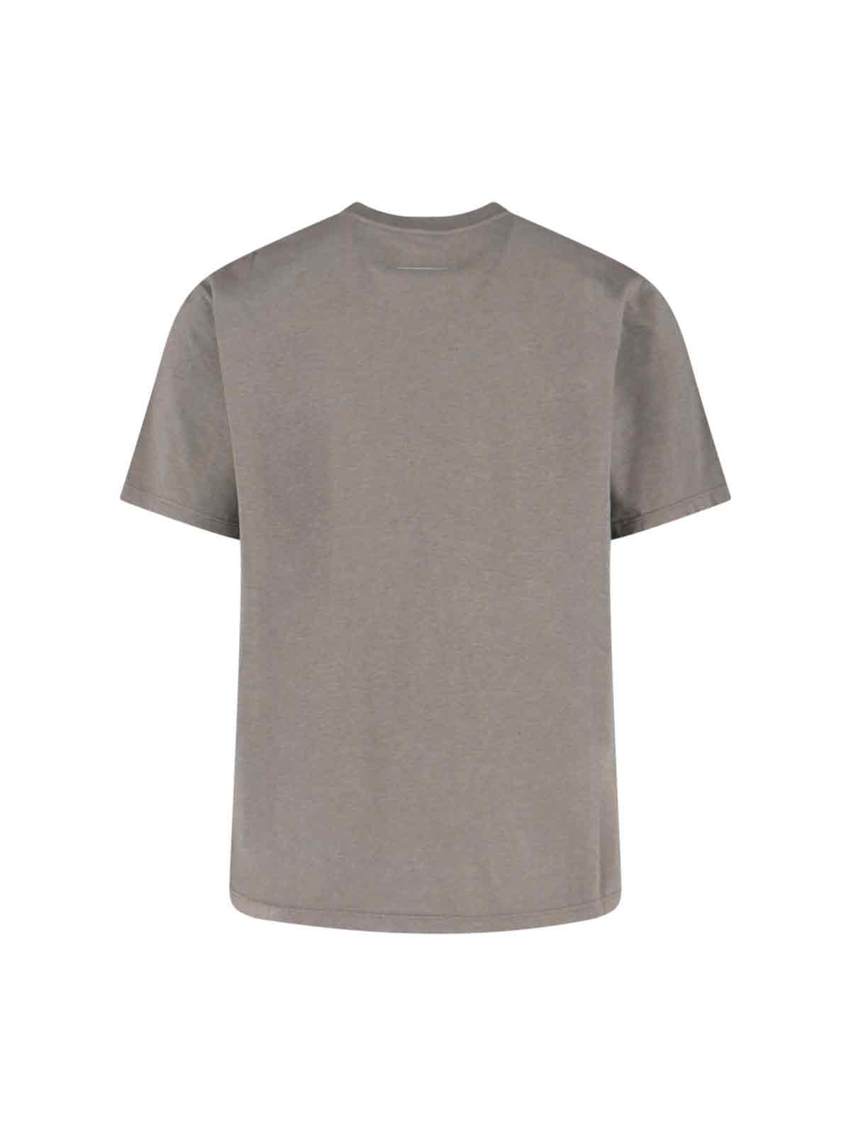 Mm6 Maison Margiela Mm6 By Maison Margiela Relaxed-fit Cotton T-shirt With Logo Patch In Gray