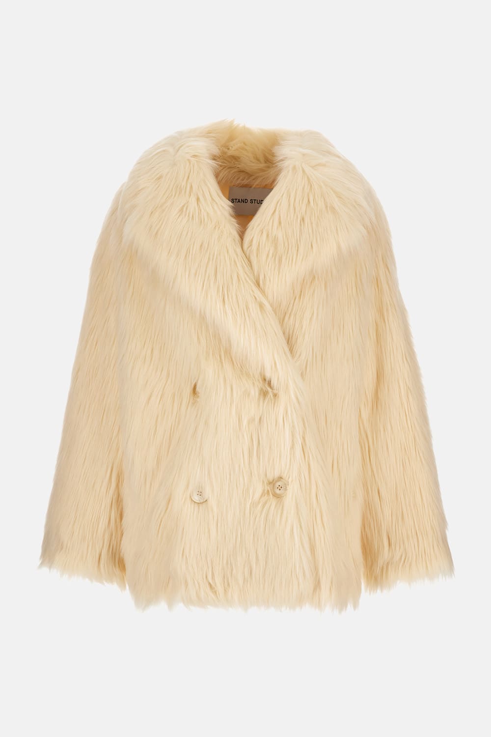 Stand Studio Katalina Faux Fur Coat In Neutral