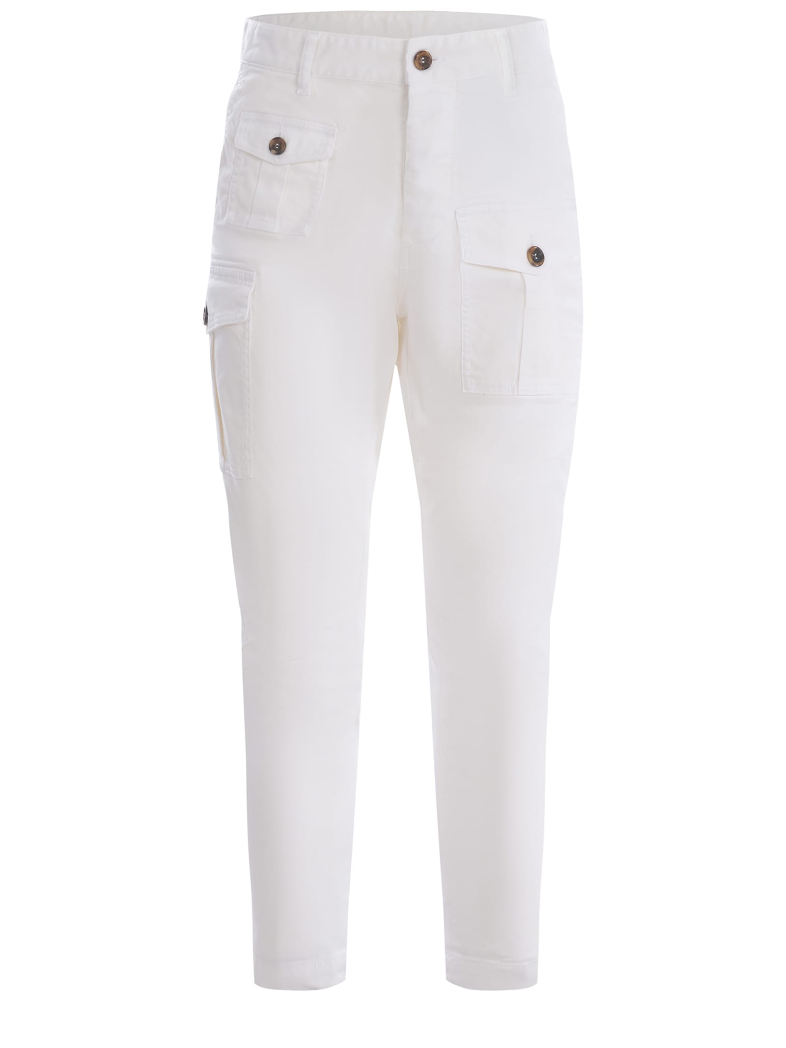 Shop Dsquared2 Trousers  Sexy Cargo Made Of Cotton In Bianco