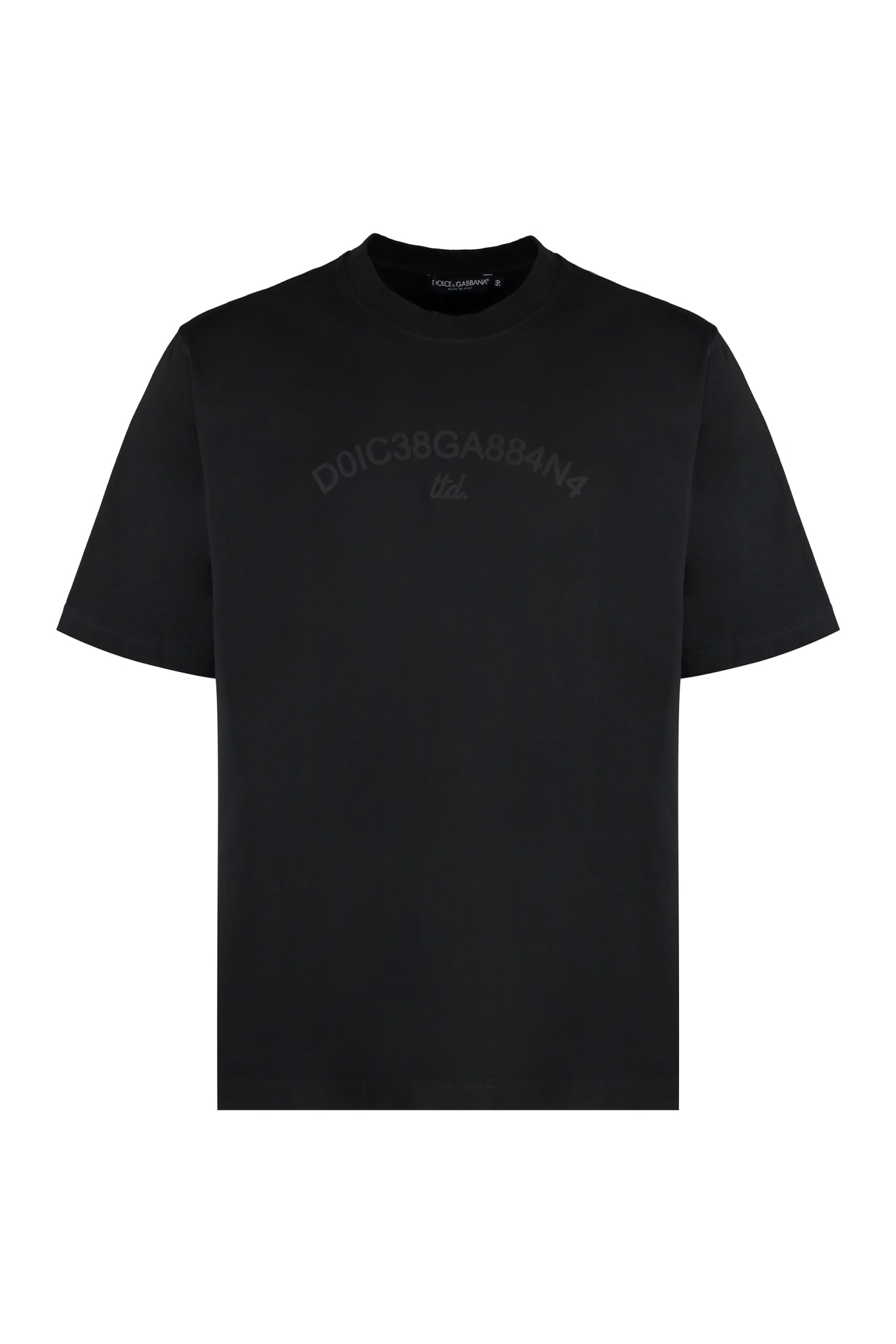 Shop Dolce & Gabbana Cotton Crew-neck T-shirt In Black