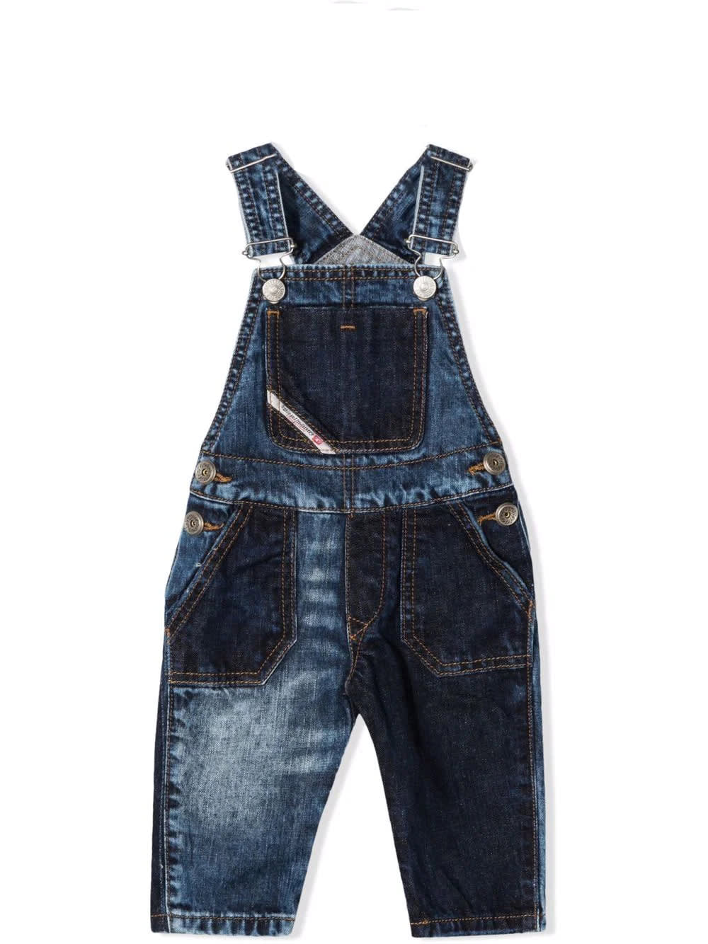 Diesel Denim Dungarees With Inserts