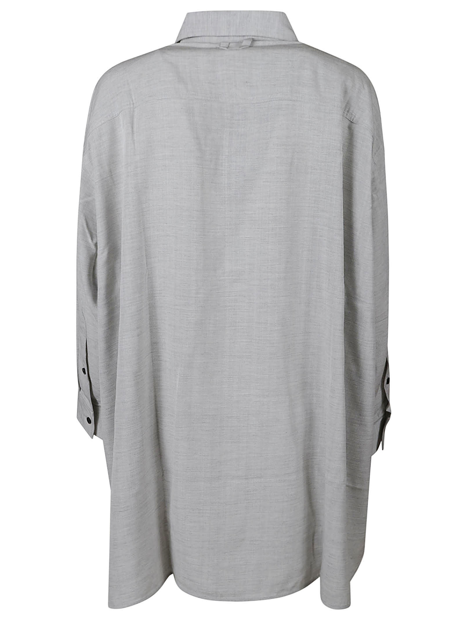 Shop Jacquemus Patched Pocket Plain Shirt In Light Grey