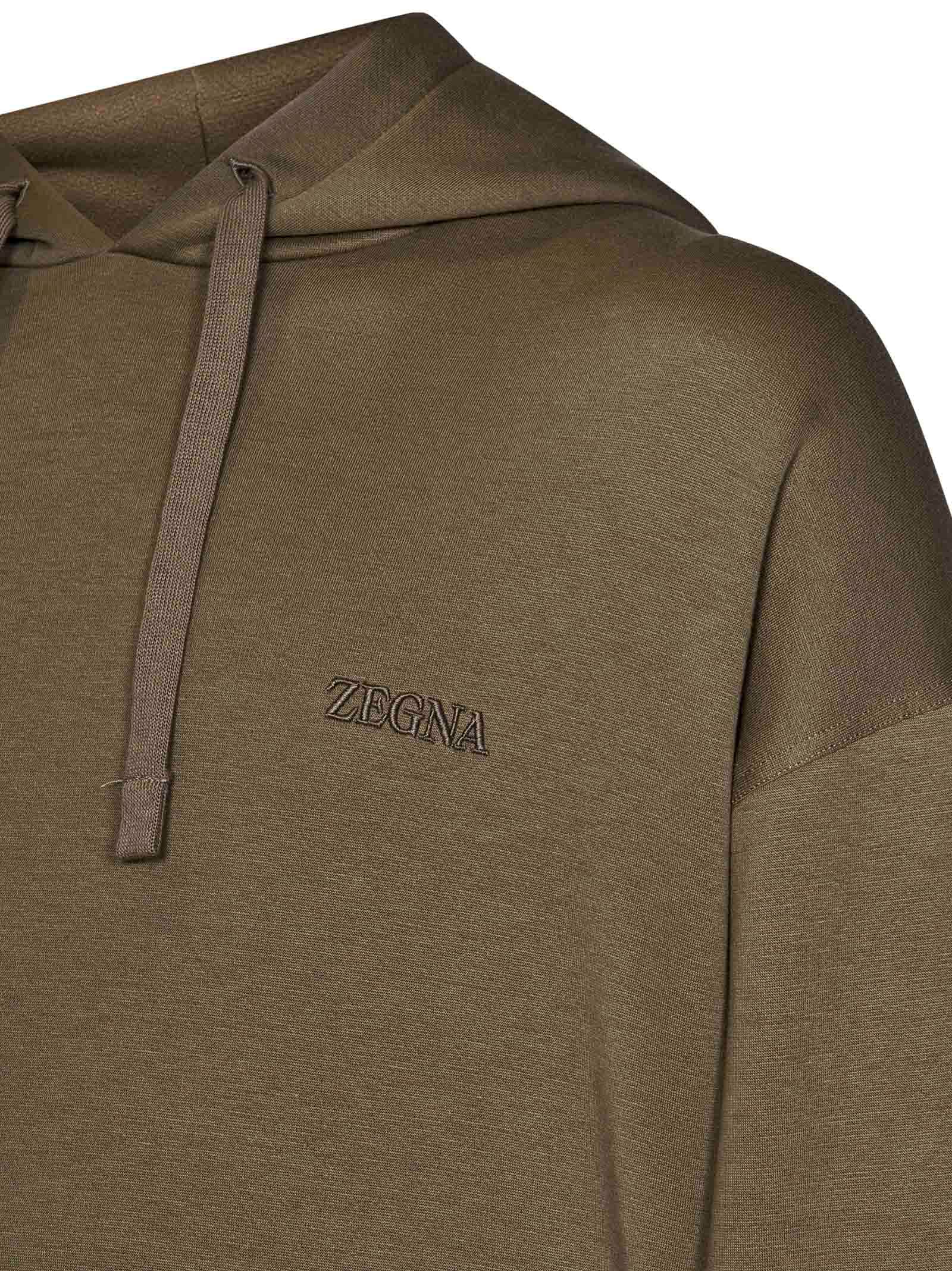 Shop Zegna Sweatshirt In Fango