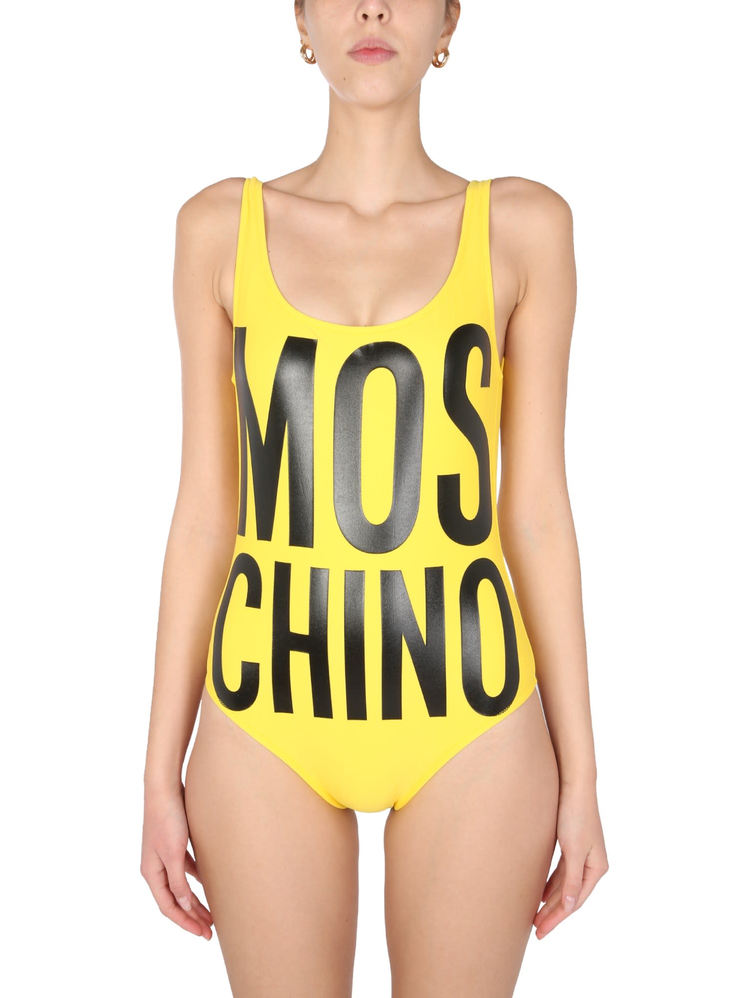 MOSCHINO ONE PIECE SWIMSUIT WITH MAXI LOGO,11913096