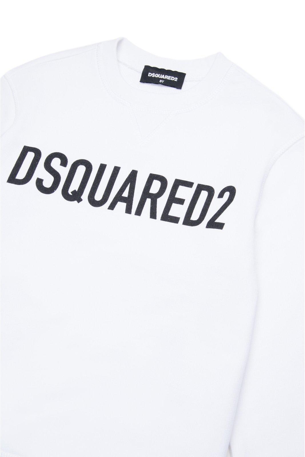 Shop Dsquared2 Logo-printed Crewneck Sweatshirt In White