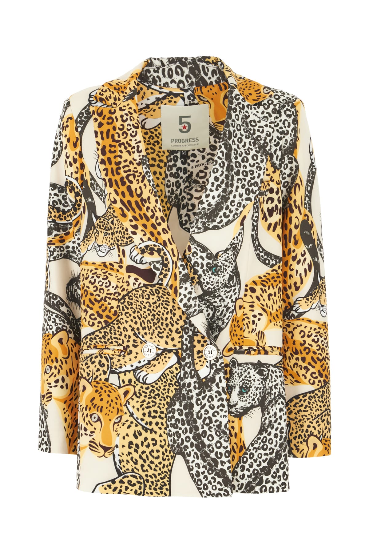 Printed Stretch Polyester Blazer