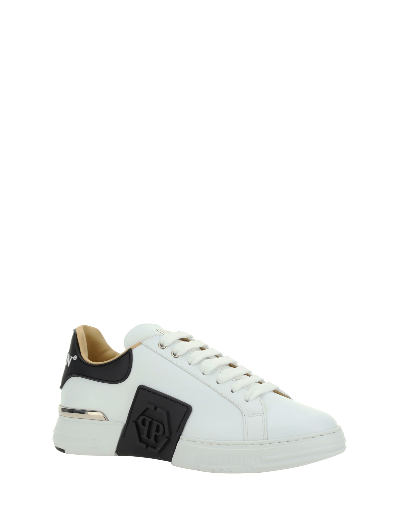 Shop Philipp Plein Hexagon Sneakers In White