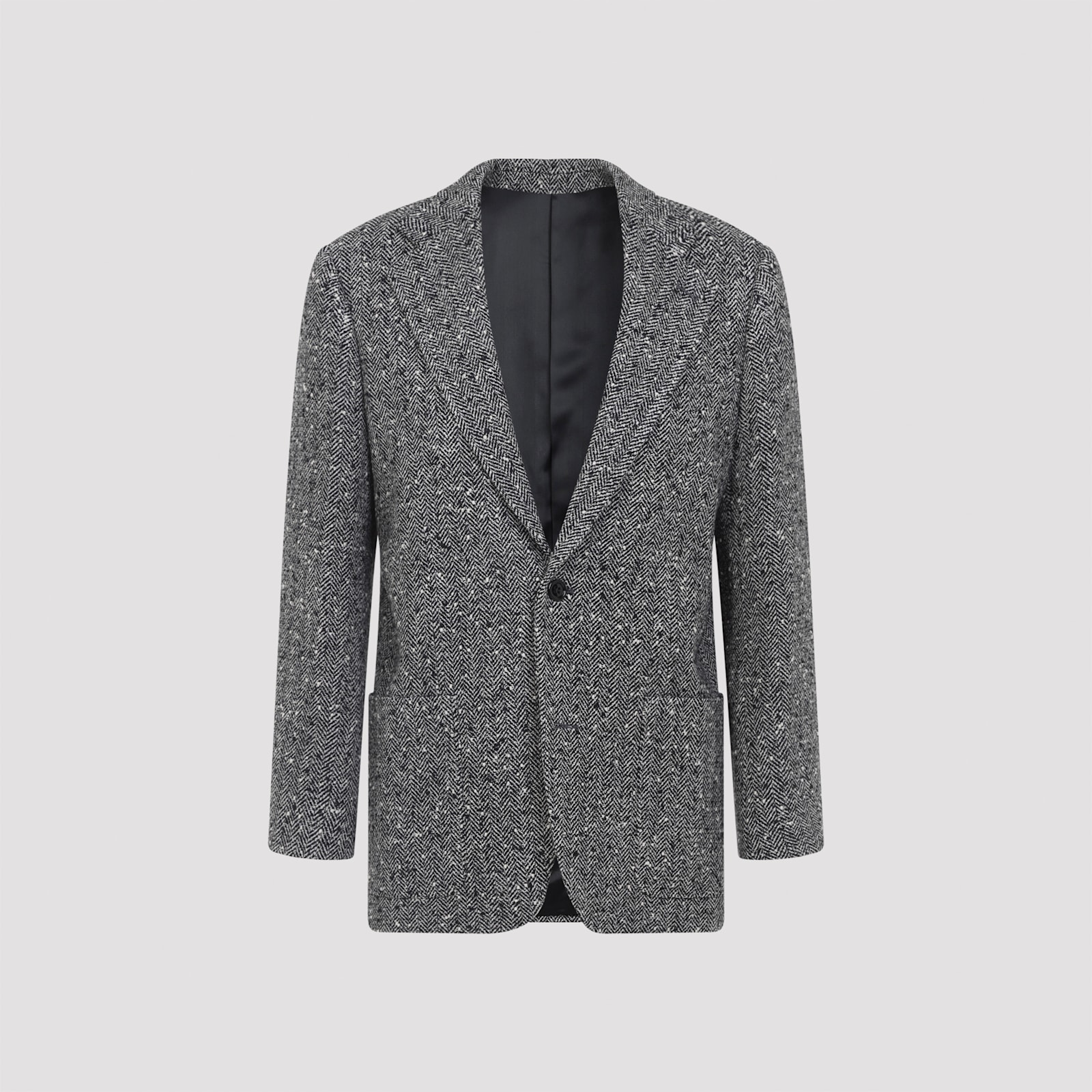 Celine Notch Lapel Long Sleeve Tailored Jacket In Gray