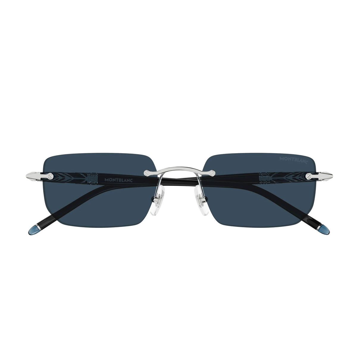 Mb0348s Linea Meisterstück 001 Silver Black Blue Sunglasses