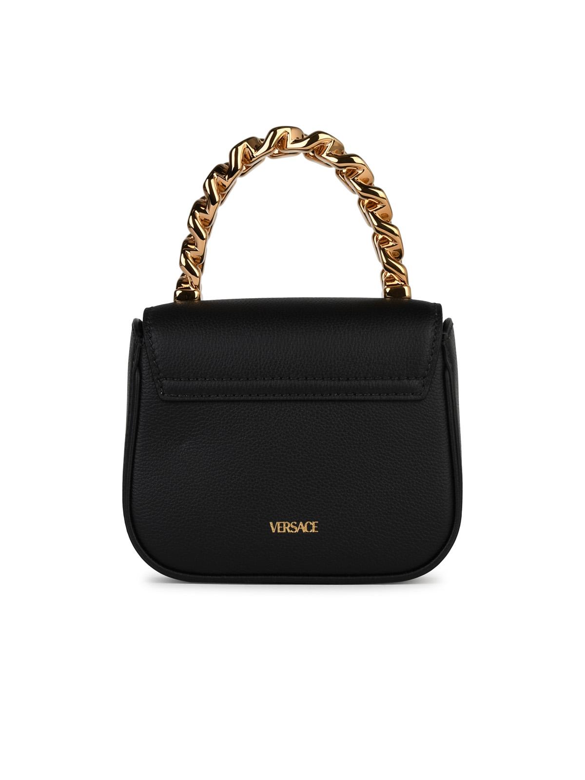 Shop Versace La Medusa Black Leather Mini Bag