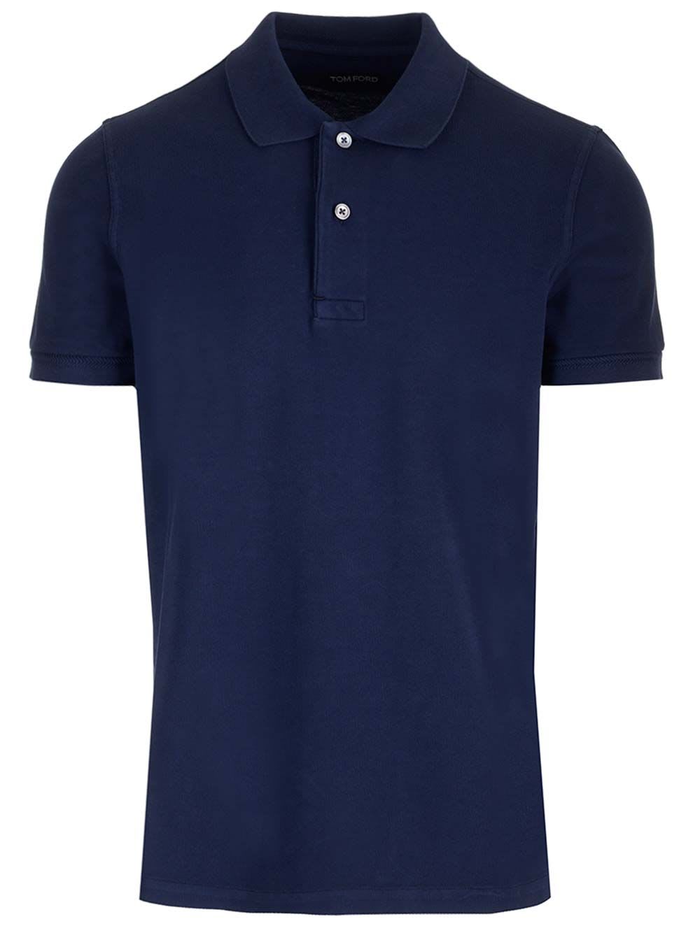 Shop Tom Ford Tennis Piquet Polo In Blue