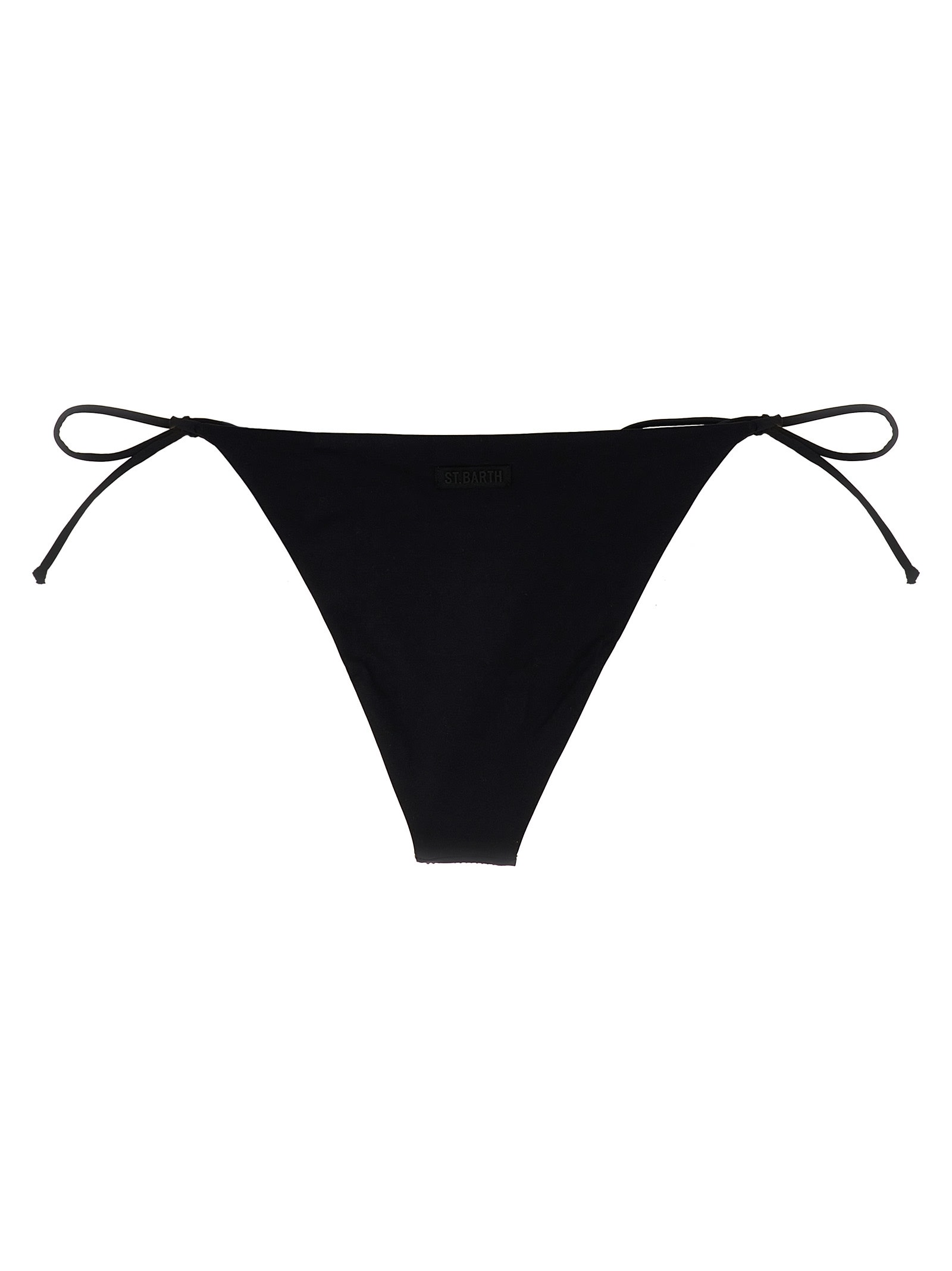 Shop Mc2 Saint Barth Croca Bikini Bottoms In Black