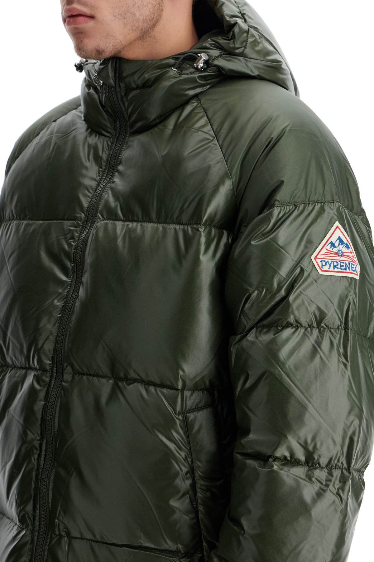 Shop Pyrenex Sten 3 Shiny Down Jacket In Deep Khaki (khaki)