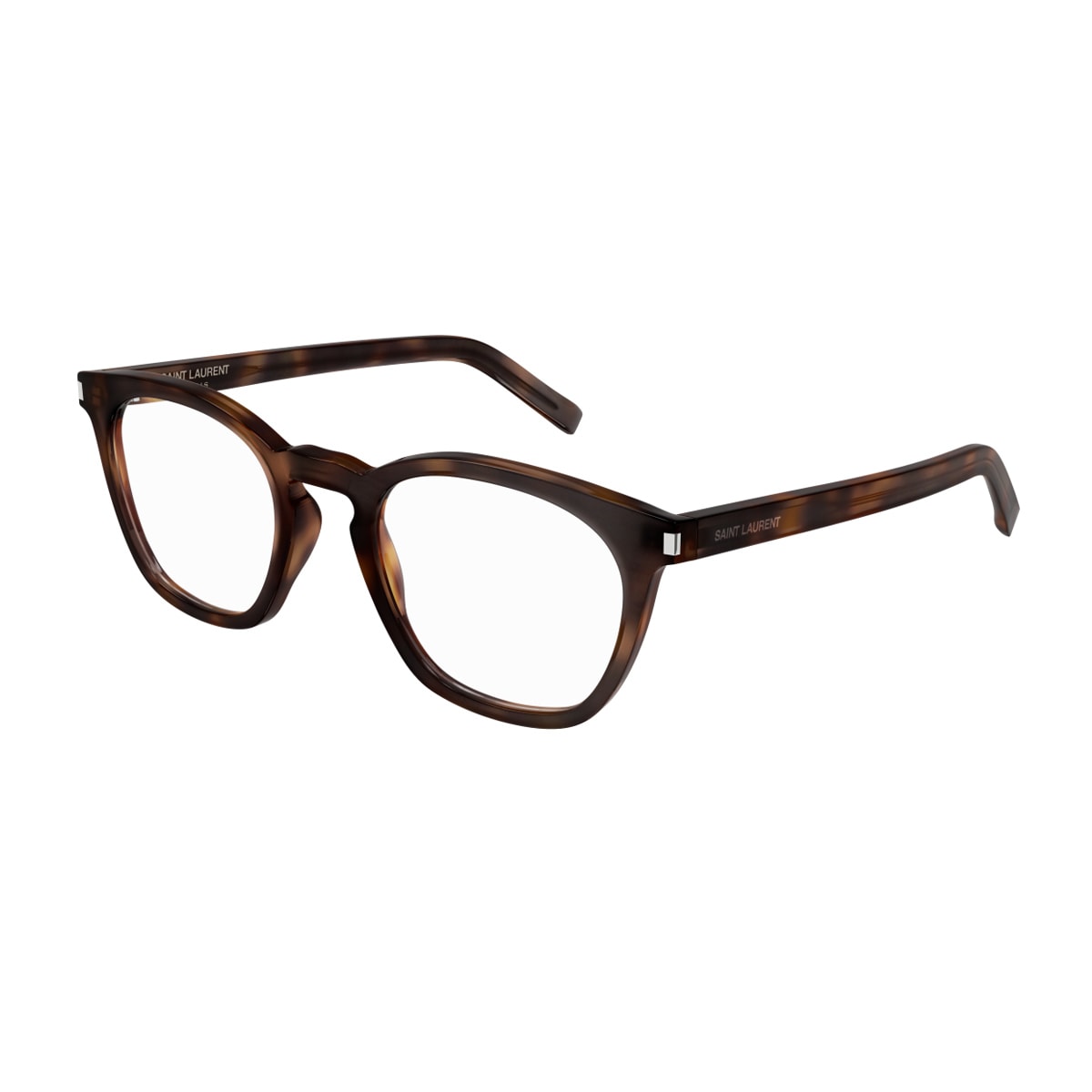 Saint Laurent Sl 28 Opt Linea Corner Angle 002 Havana Glasses In Brown